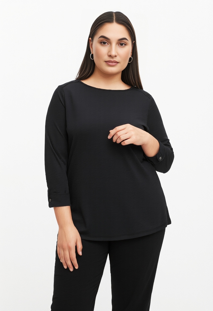 ONLY CARMAKOMA 3/4-Arm-Shirt "CARSLUB 3/4 O-NECK FOLD UP TO JRS BS" günstig online kaufen