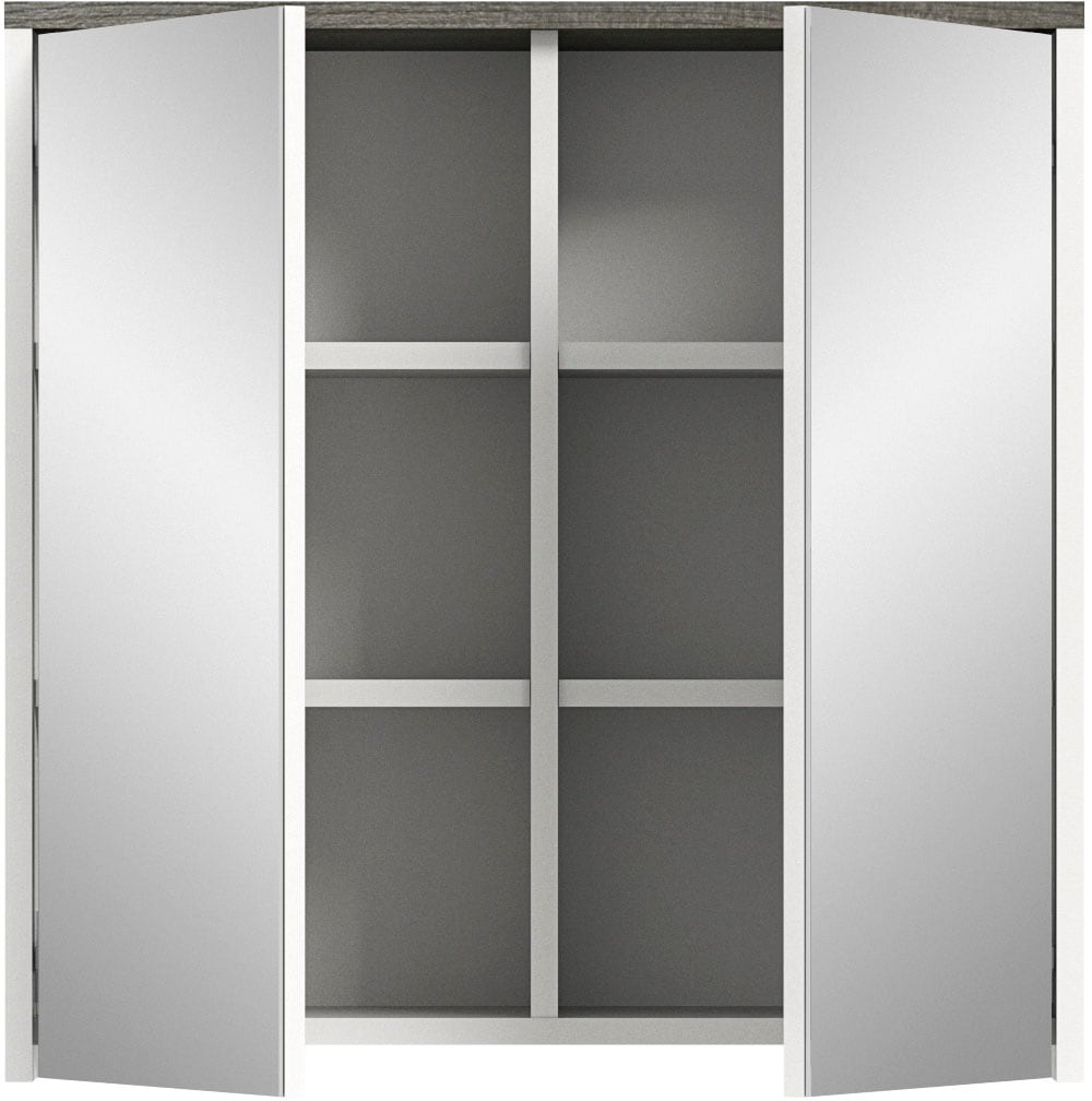 welltime Badezimmerspiegelschrank »Lier«, (1 St.), Badmöbel, 2 Spiegeltüren, Breite 60 cm