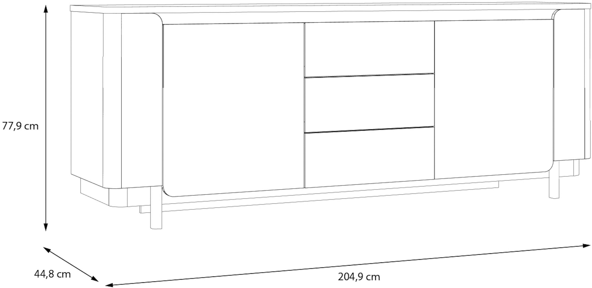 FORTE Sideboard »Vodol«, Sideboard, Stauraum, Schubkästen, Soft Close