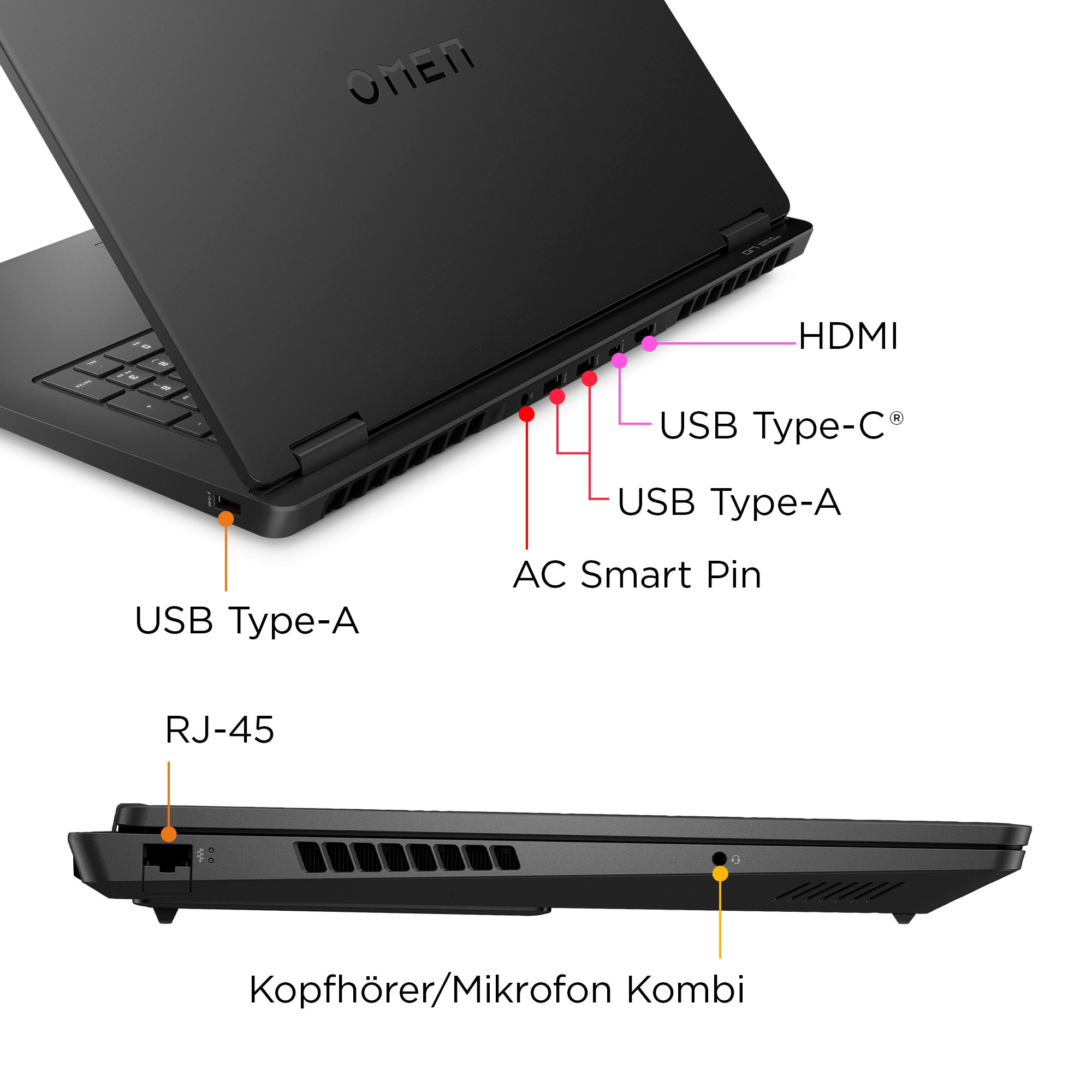 HP Gaming-Notebook »Omen 17-db1272ng« 43,94 cm / 17,3 ″ AMD Ryzen™ AI 7 GeForce RTX 5060 1.000 GB SSD