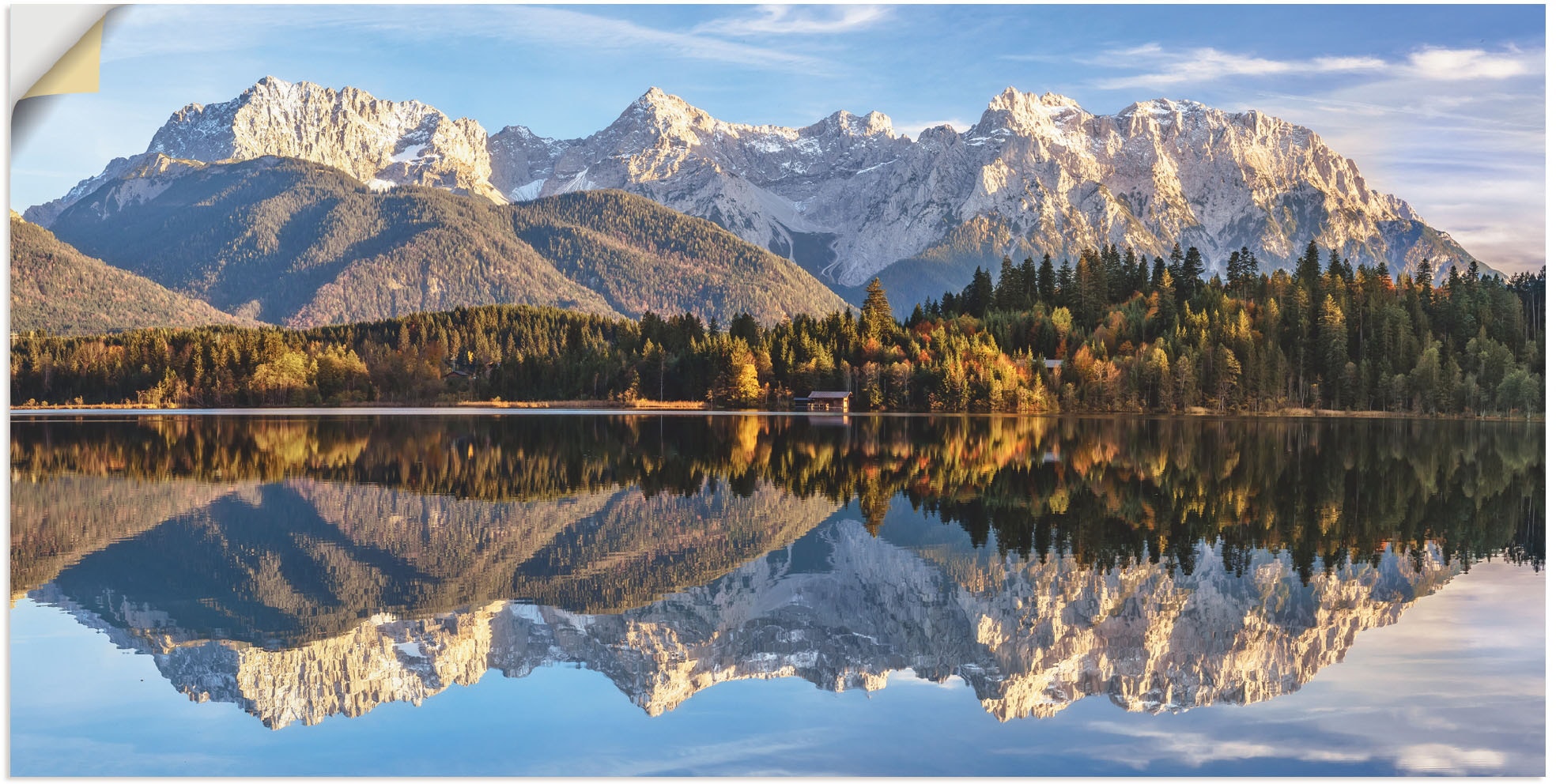 Artland Wandbild "Karwendelblick am Barmsee", Berge & Alpenbilder, (1 St.), als Leinwandbild, Wandaufkleber in verschied