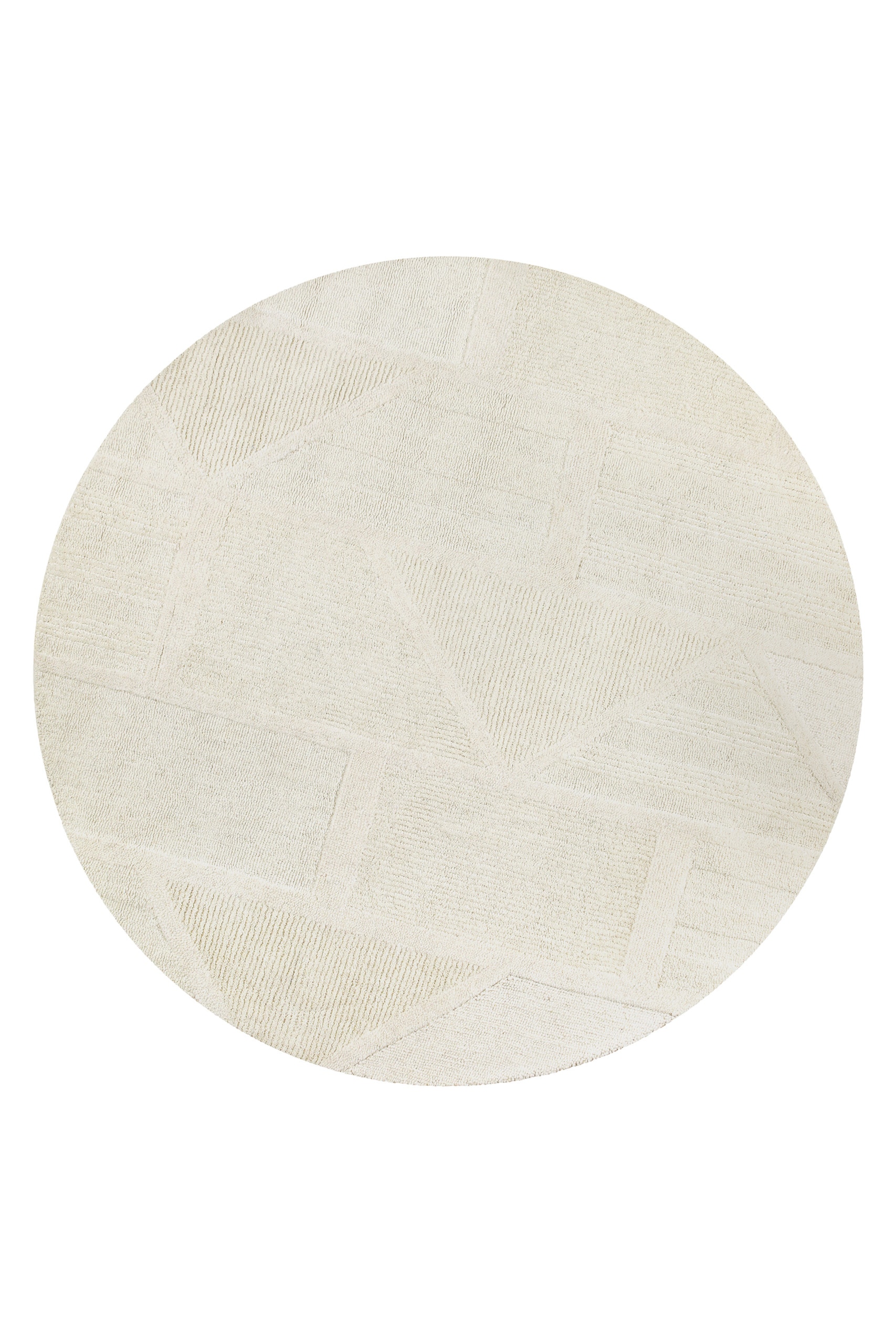 Wecon home Wollteppich »Hamptons FIVETEEN«, rund, 15 mm Höhe, Schurwolle, Kurzflor, Wohn- & Schlafzimmer, elegant, Hoch-Tief-Effekt