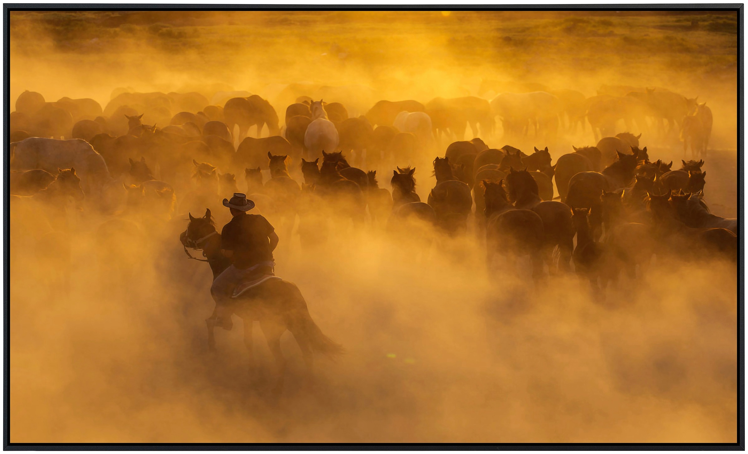 Papermoon Infrarotheizung »Cowboy mit Herde«, sehr angenehme Strahlungswärme