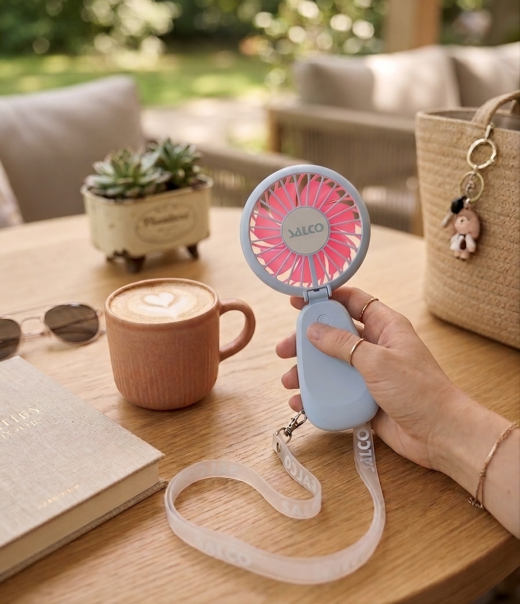 "Mini USB-Ventilator SALCO ""SMF-20bl"", blau, B:9cm H:16,5cm T:3cm, Ventilatoren"