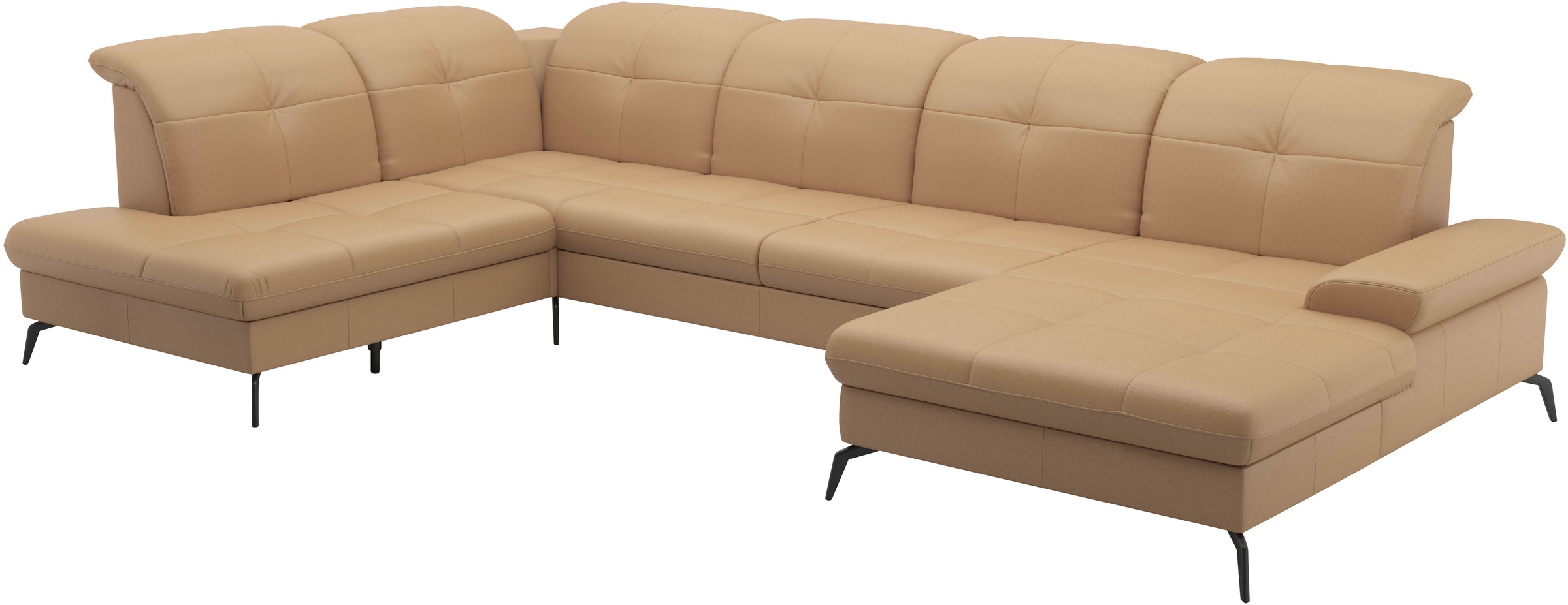 sit&more Wohnlandschaft »Amica, U-Form, inkl. Sitztiefenverstellung und Armteilverstellung«, wahlweise mit Kopfteilverstellung, Bettfunktion und Bettkasten