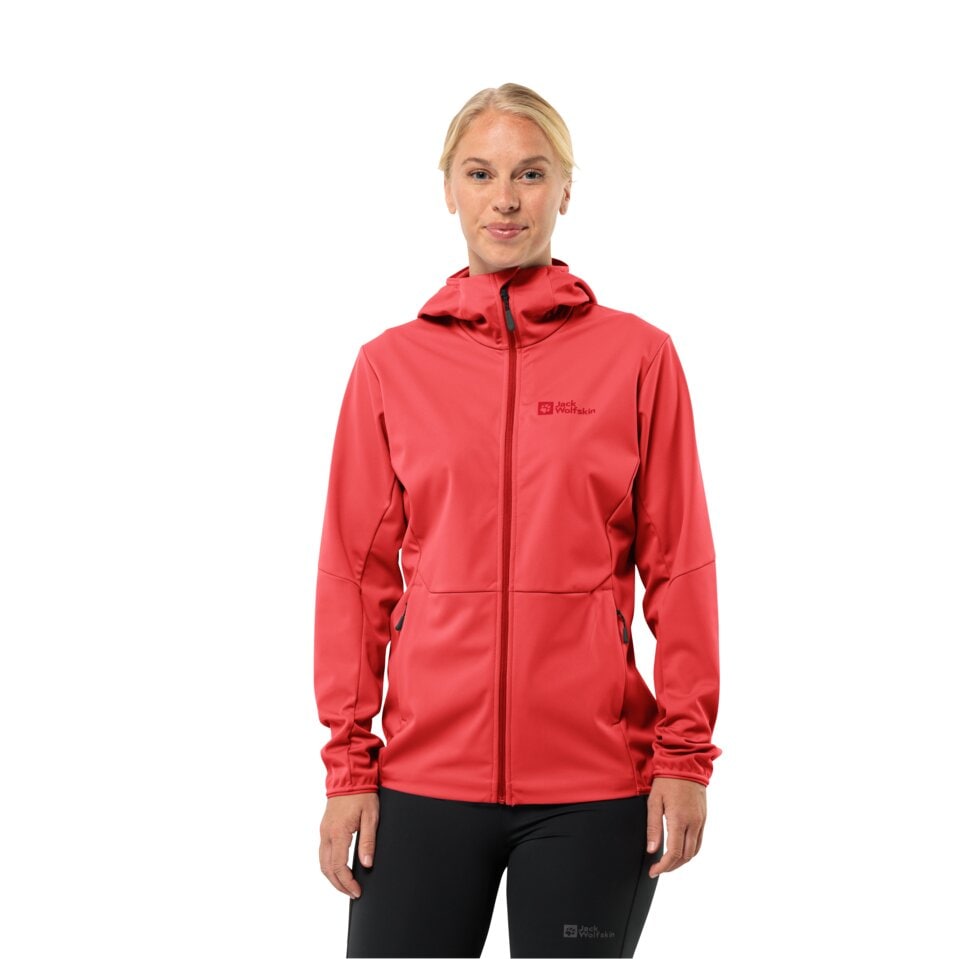 Jack Wolfskin Softshelljacke "FELDBERG HOODY W", mit Kapuze, Kapuze: fest mit der Jacke verbunden