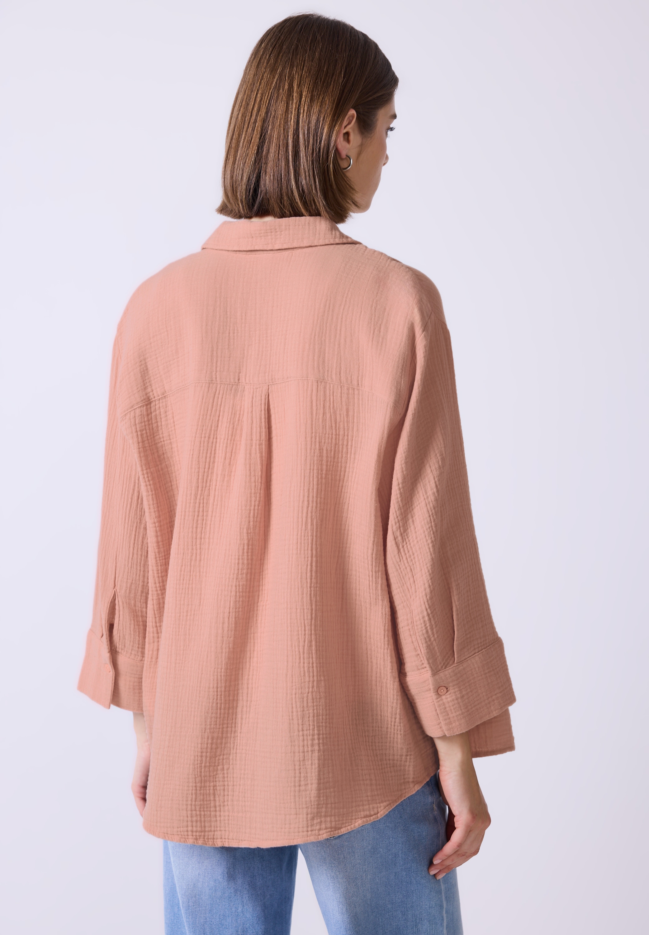 STREET ONE STUDIO Hemdbluse, aus reiner Baumwolle
