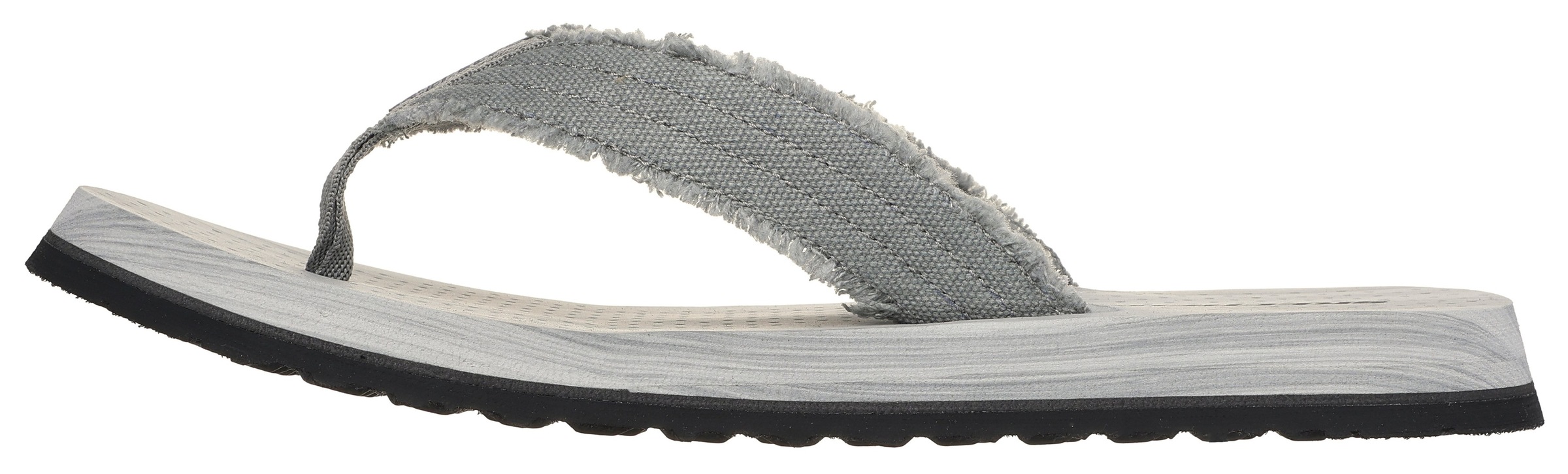 Zehentrenner SKECHERS "TANTRIC-FRITZ", Herren, Gr. 47,5, grau (hellgrau), Textil, used, Schuhe Zehentrenner, Sommerschuh, Schlappen, Poolslides, Badeschuh, mit weichem Zehensteg 3