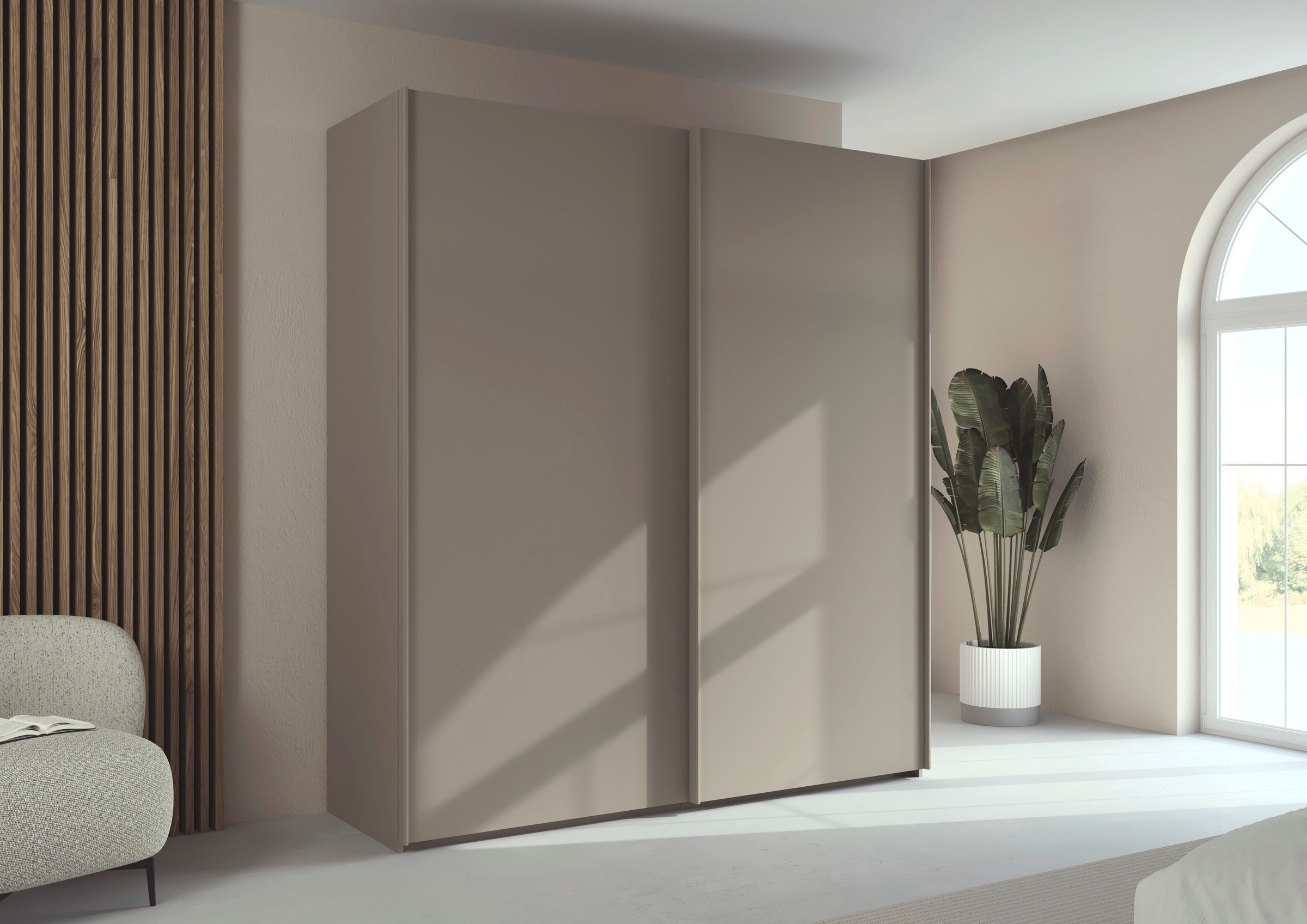 rauch Kleiderschrank »Schwebetürenschrank Schrank Garderobe Ankleide Schlafzimmer TARO« in 3 verschiedenen Ausstattungen BASIC/CLASSIC/PREMIUM (SOFT-CLOSE),  4 Breiten, optional Passepartout mit/ohne Beleuchtung MADE IN GERMANY