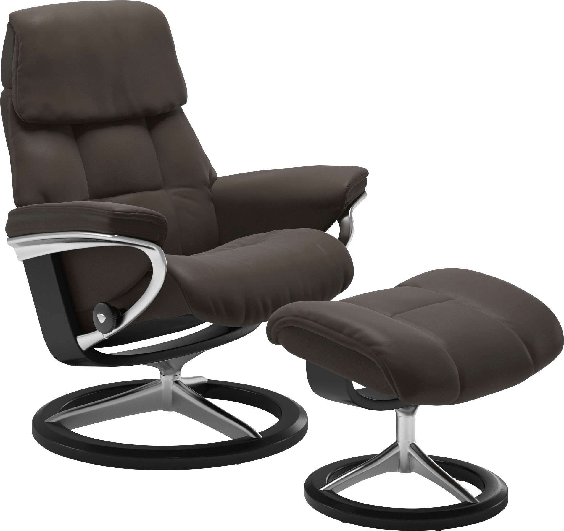 Stressless Relaxsessel "Ruby" mit Signature Base, Größe L, Gestell Eiche, Wenge, Braun & Schwarz