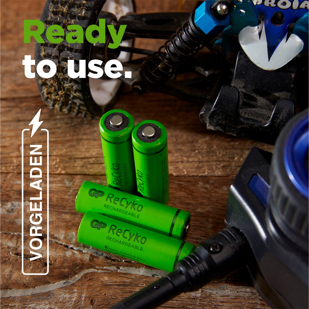 GP Batteries Batterie »4er Pack AAA NiMH 650 mAh ReCyko 1,2V«, 1,2 V, (Set, 4 St.)