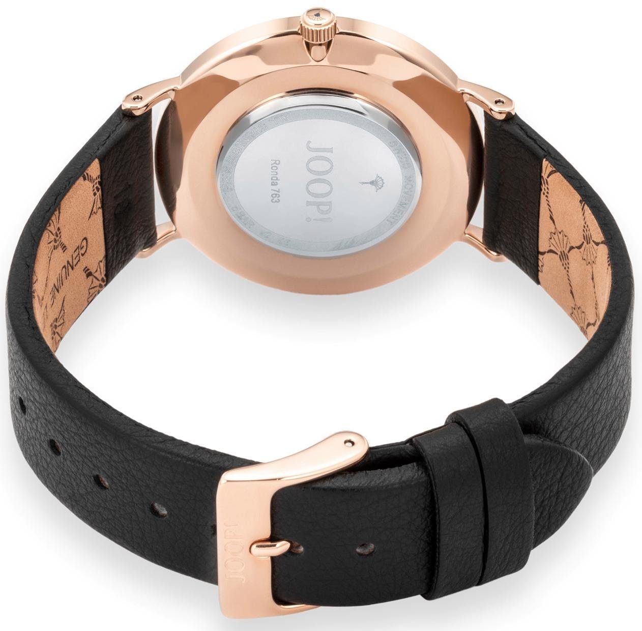 JOOP! Quarzuhr, Armbanduhr, Damenuhr, analog, Lederarmband