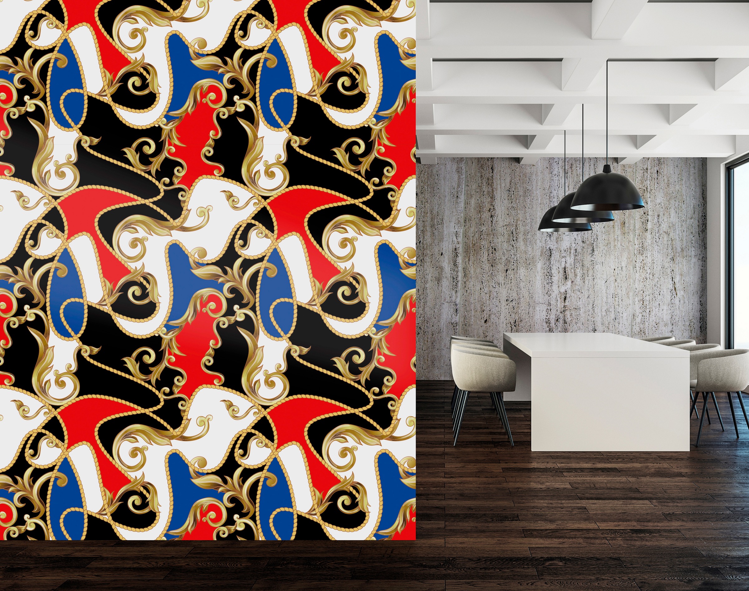 queence Vinyltapete »Mariella«, bedruckt-Barock-Antikoptik-Kunst, 90x250cm, selbstklebend, kinderleichte Anbringung, Sticker
