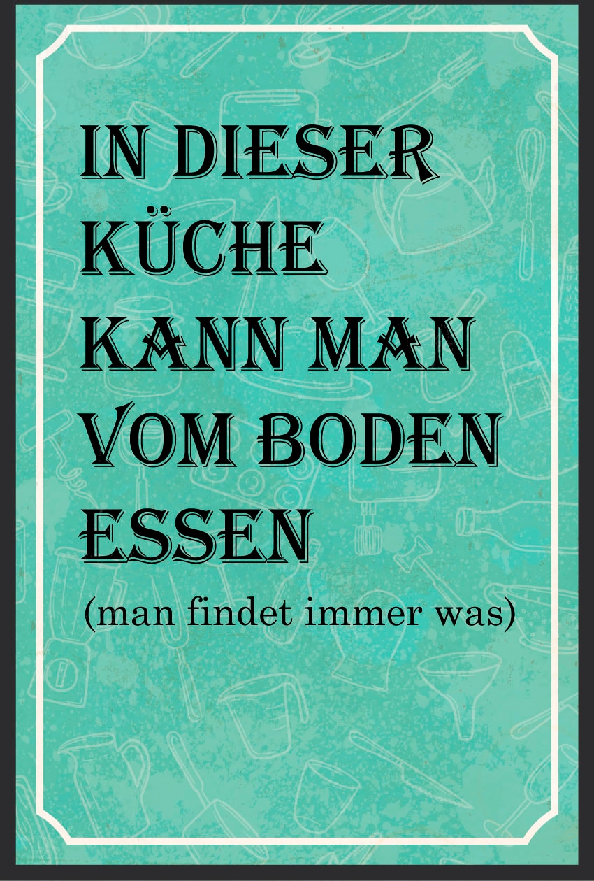 queence Metallbild »Küche«, Schriftzüge-Schriftzug, (1 St.), Stahlschild, Blechschild, Sprüche, Texte, witzig