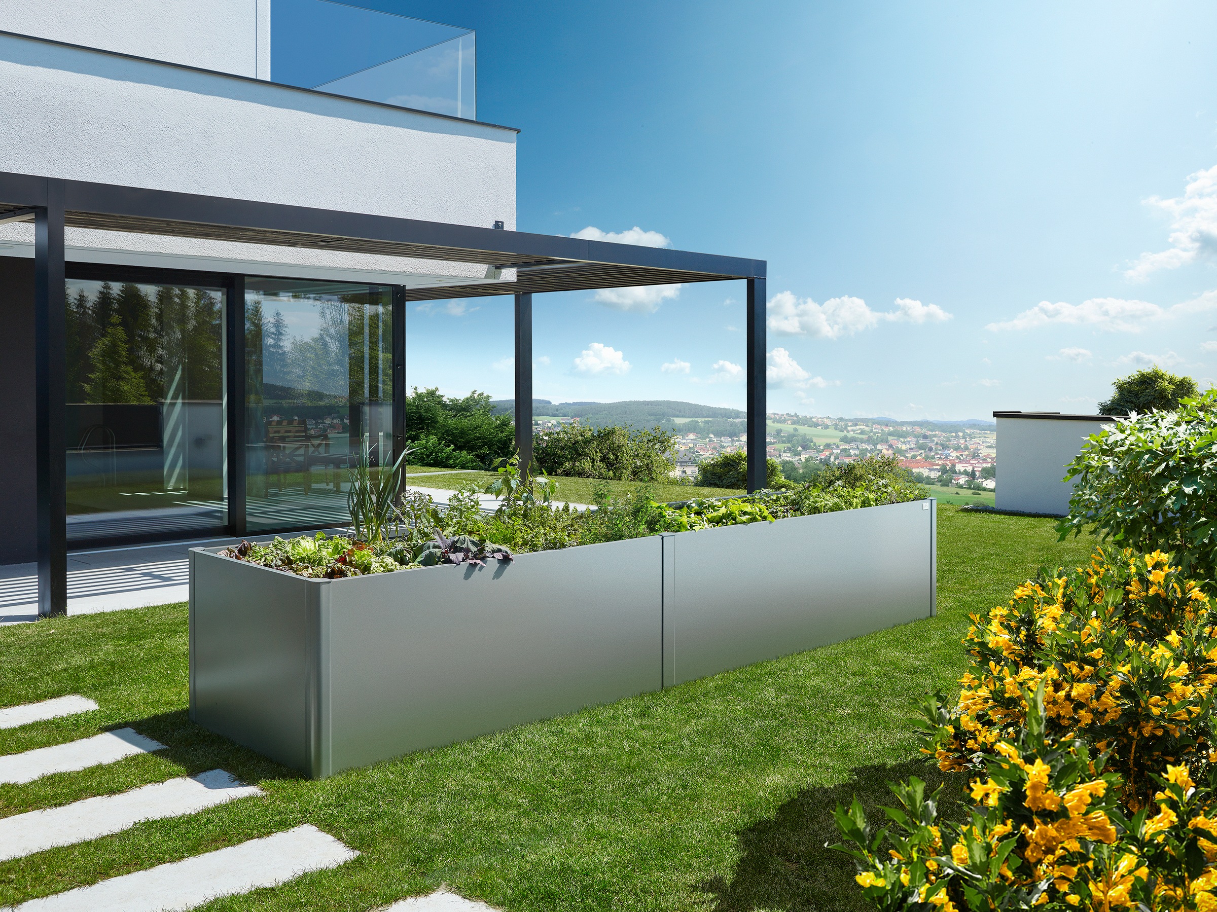 Biohort Hochbeet »4x1, verschiedene Farben«, 397x102x77 cm, extrem langlebig, aus Metall