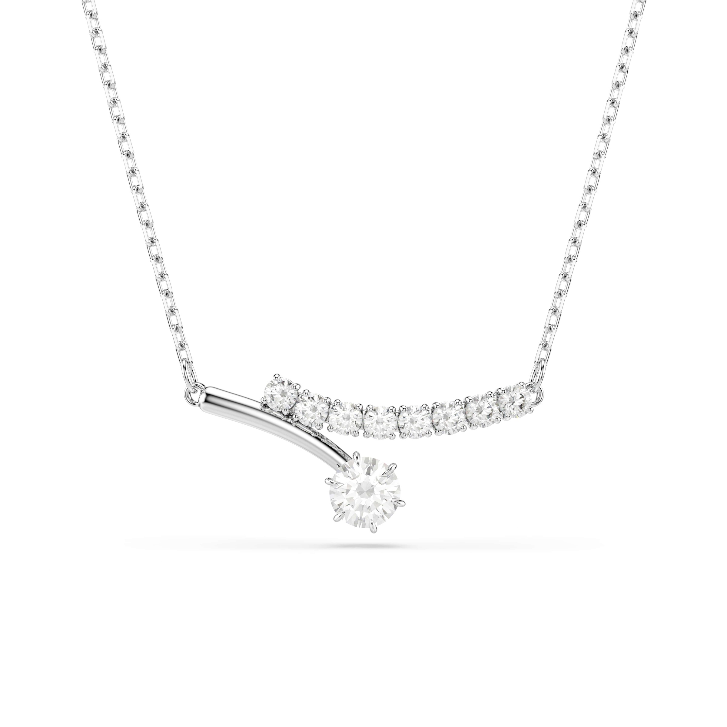 SWAROVSKI Damen Kette ohne Anhänger "Schmuck Geschenk MATRIX Halskette", Metall, silber, Metall, Halsketten, mit Swarovski Kristall