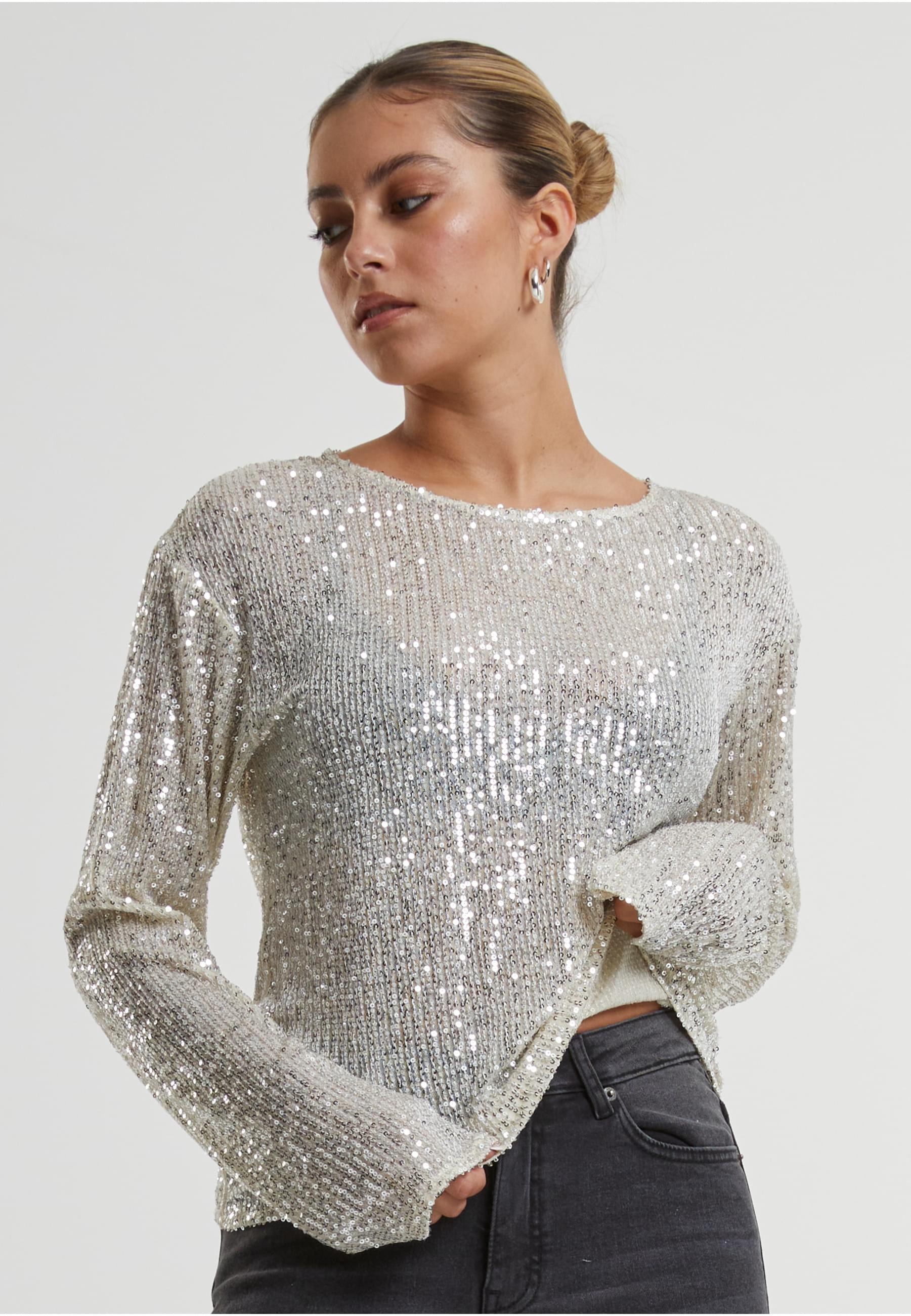 URBAN CLASSICS Longsleeve »Urban Classics Ladies Sequins Longsleeve«, (1 tlg.)