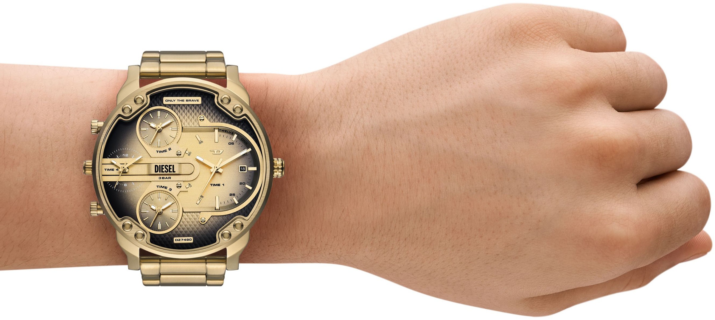 Diesel Quarzuhr »MR. DADDY SLIM«, Armbanduhr, Herrenuhr, Edelstahlarmband, analog, Tag
