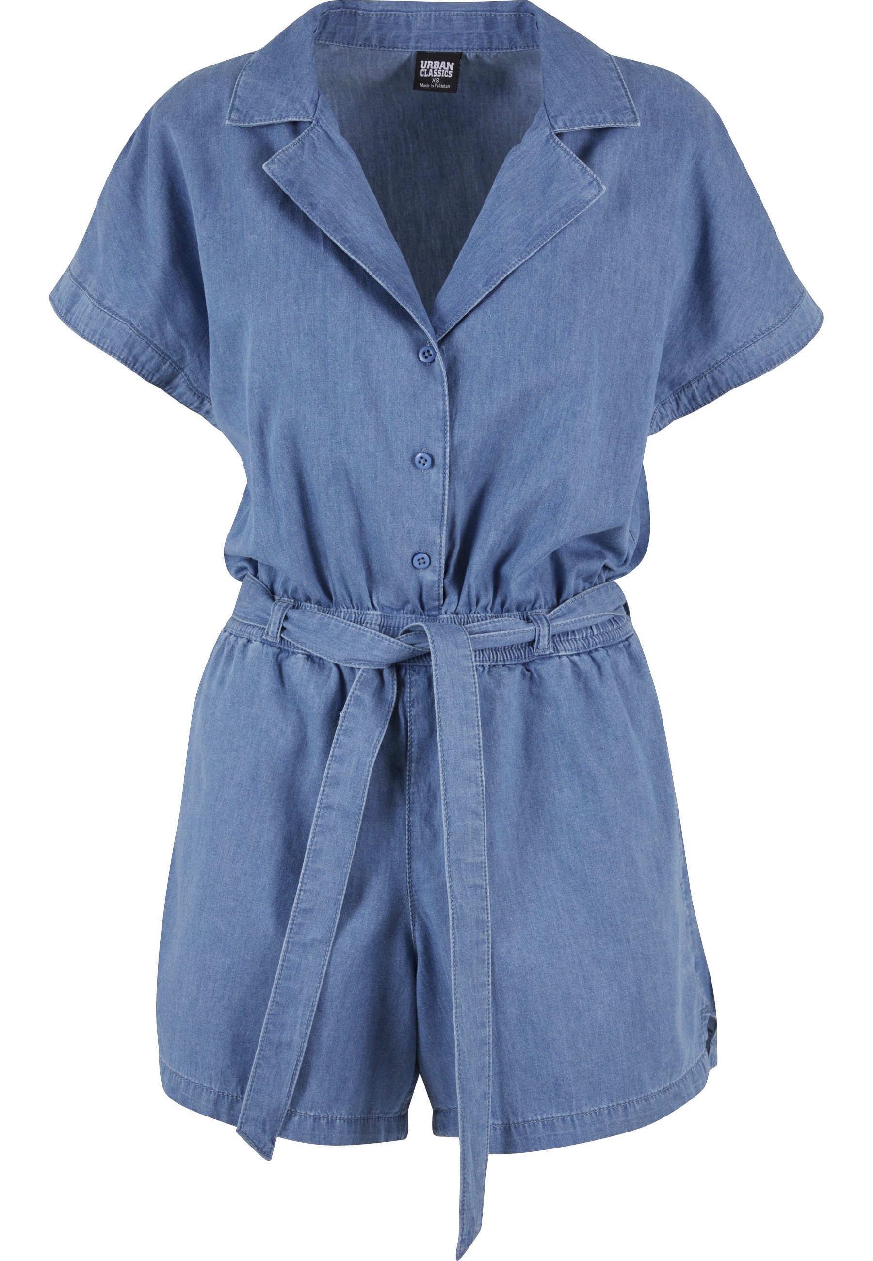 URBAN CLASSICS Latzjeans "Urban Classics Damen Ladies Light Denim Resort Jumpsuit"