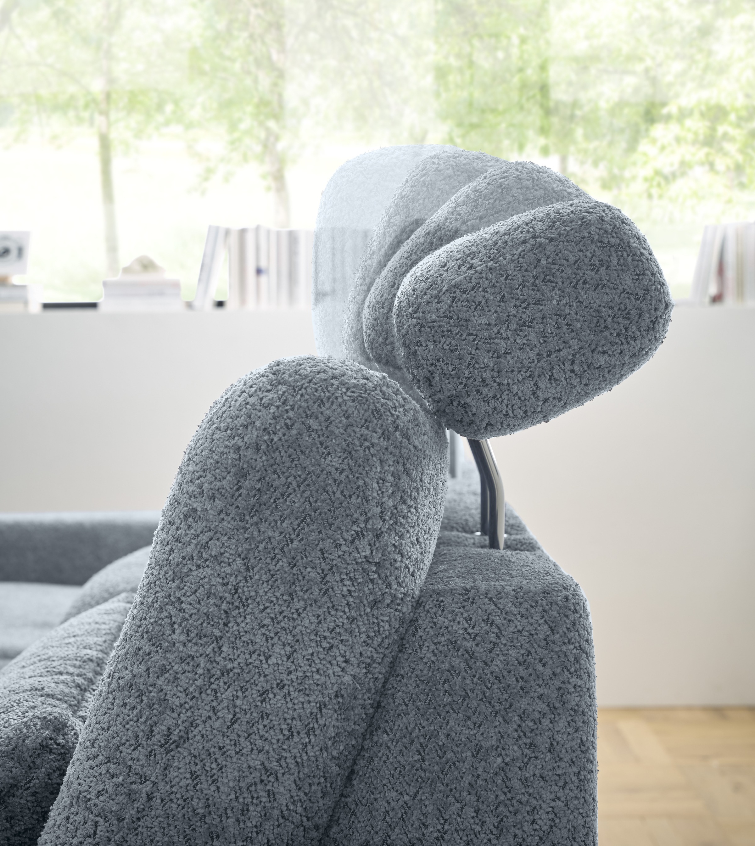 set one by Musterring Ecksofa »SO 3600, inkl motor. Sitztiefenverstellung, Kopfstützen, Nierenkissen«, Sitzhöhe 42 cm, Federkern, Breite 293 x Tiefe 180 cm, Kama blue