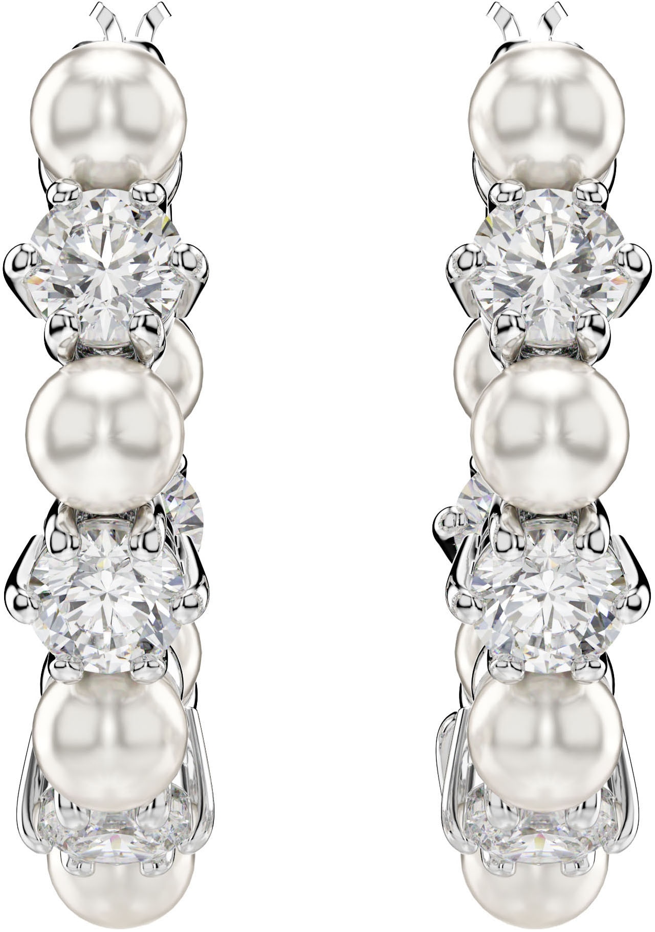 Swarovski Paar Creolen »Schmuck Geschenk Matrix Drop-Ohrhänger, 5709256«, mit Swarovski® Zirkonia (synth.) - mit Swarovski® Perle