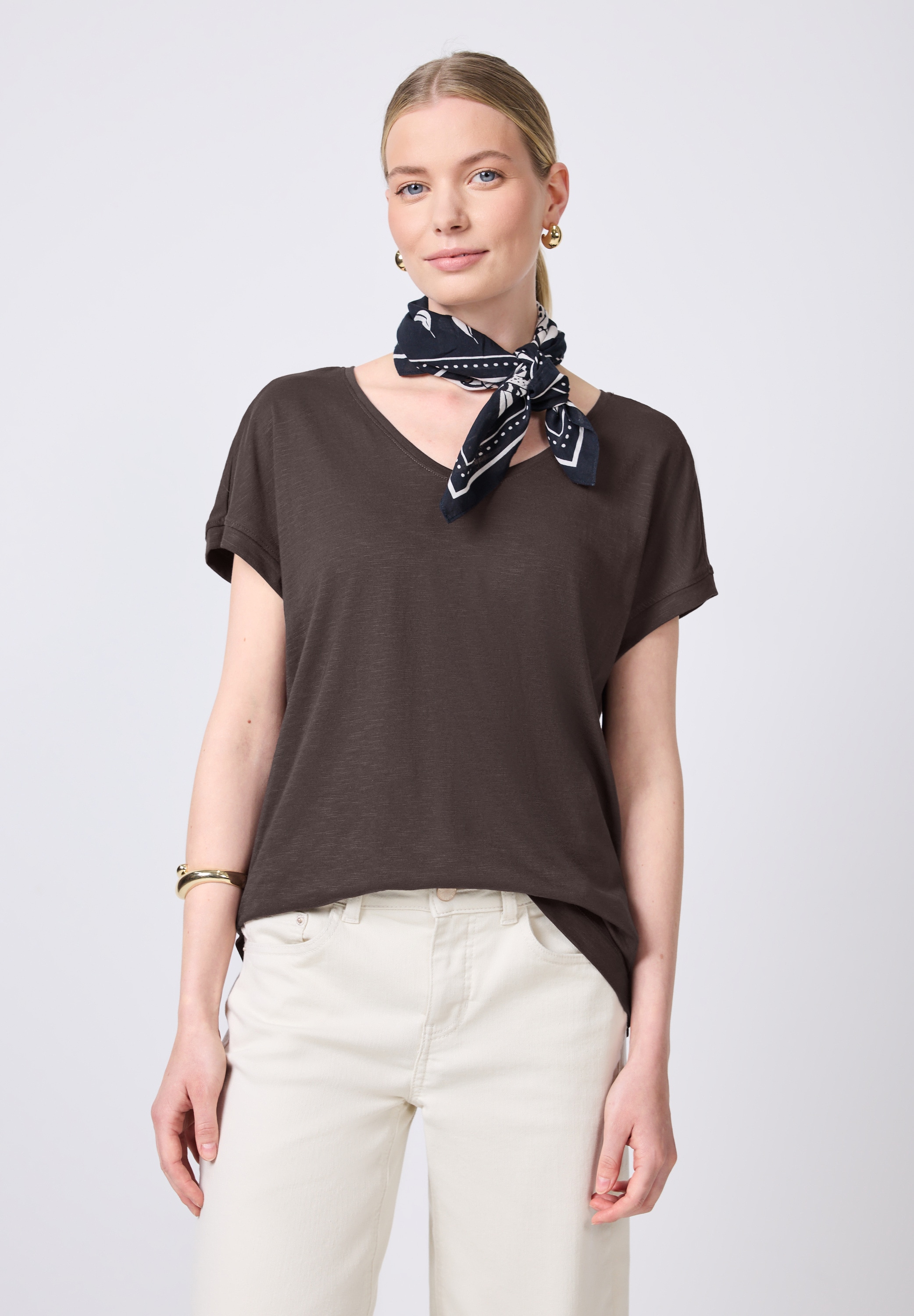 STREET ONE STUDIO V-Shirt, im soften Baumwoll-Mix günstig online kaufen
