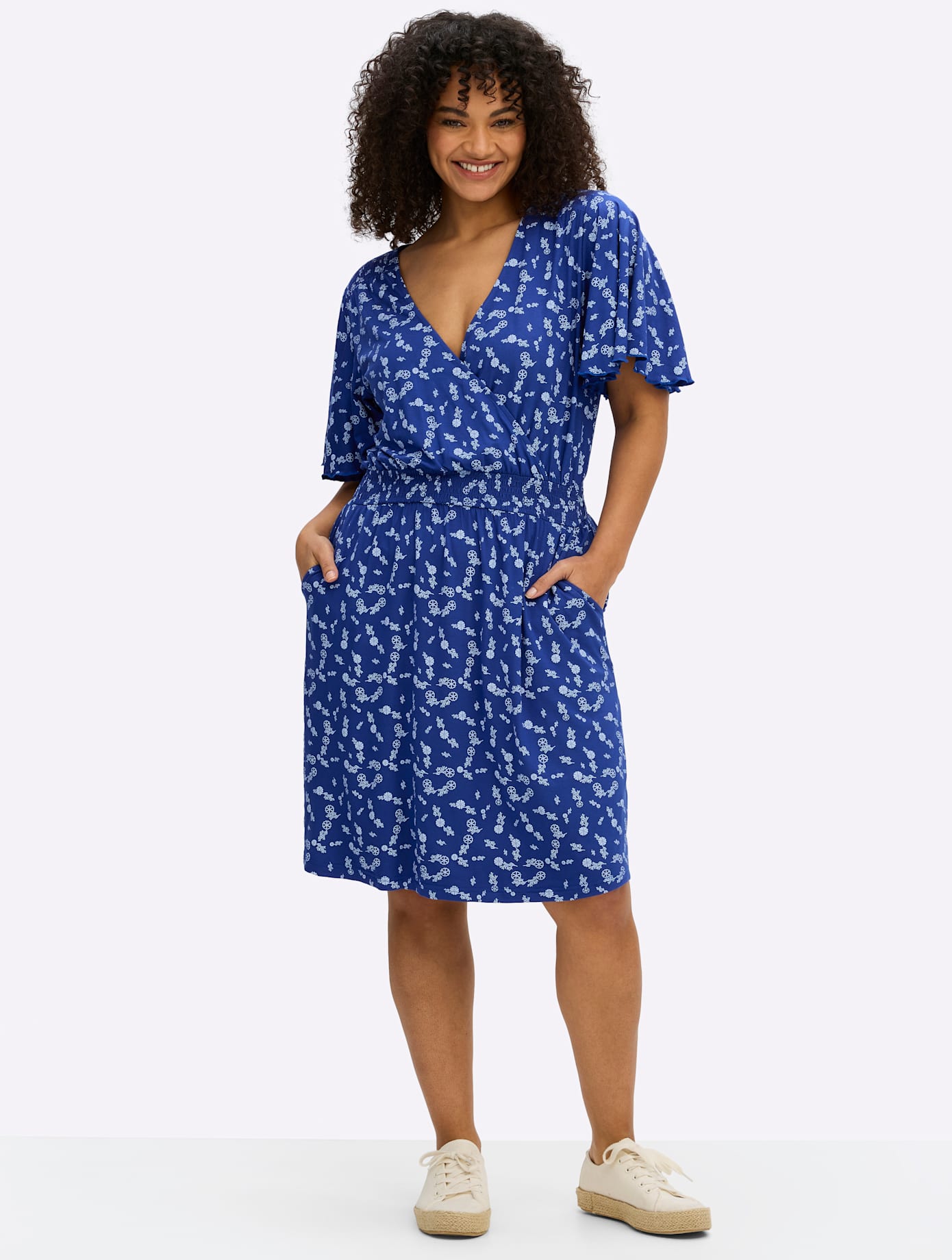 Sheego Sommerkleid "Jersey-Kleid" Eingrifftaschen
