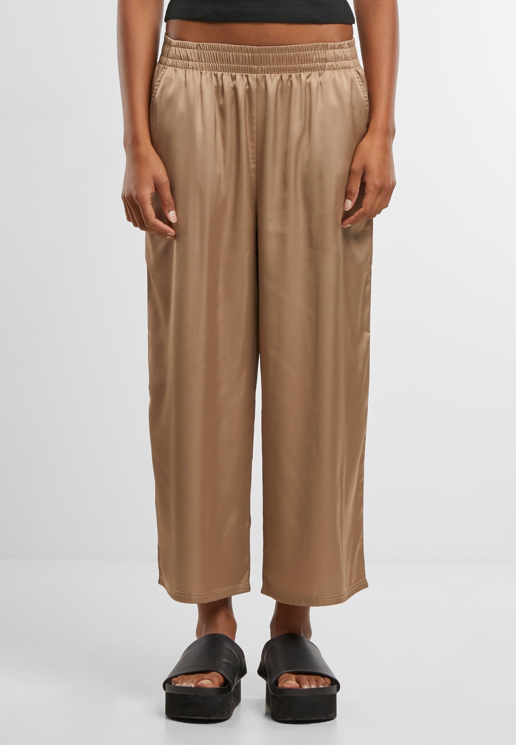 URBAN CLASSICS Stoffhose »Urban Classics Ladies Satin Wide Leg Culotte«, (1 tlg.)
