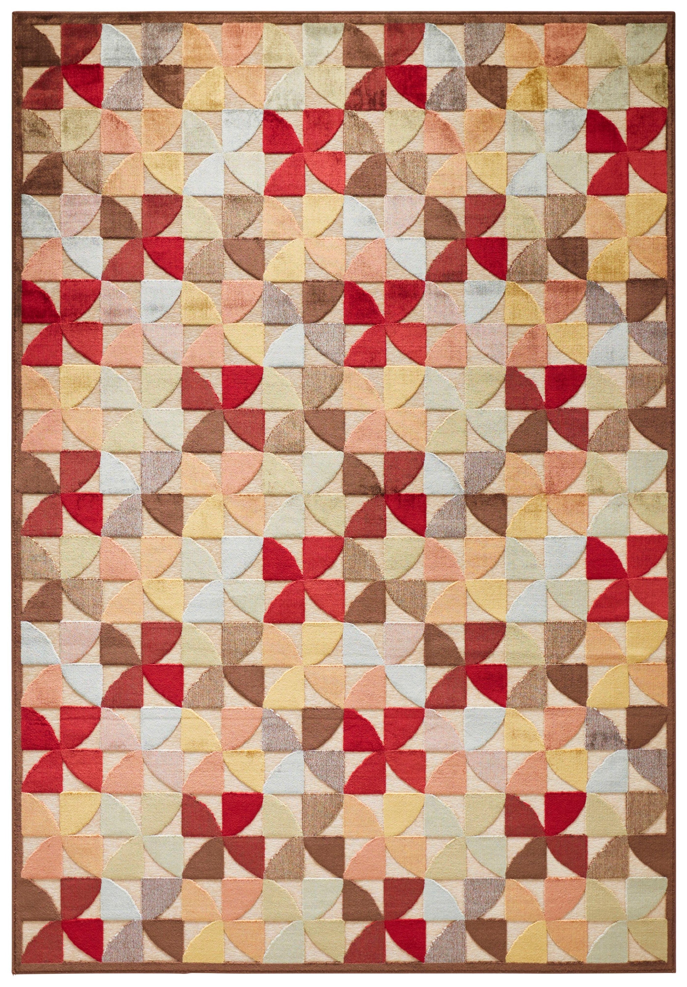ELLE DECORATION Teppich »Ailette«, rechteckig, 8 mm Höhe, Kurzflor, Velour, Geometrisches Muster, Hoch-Tief Struktur