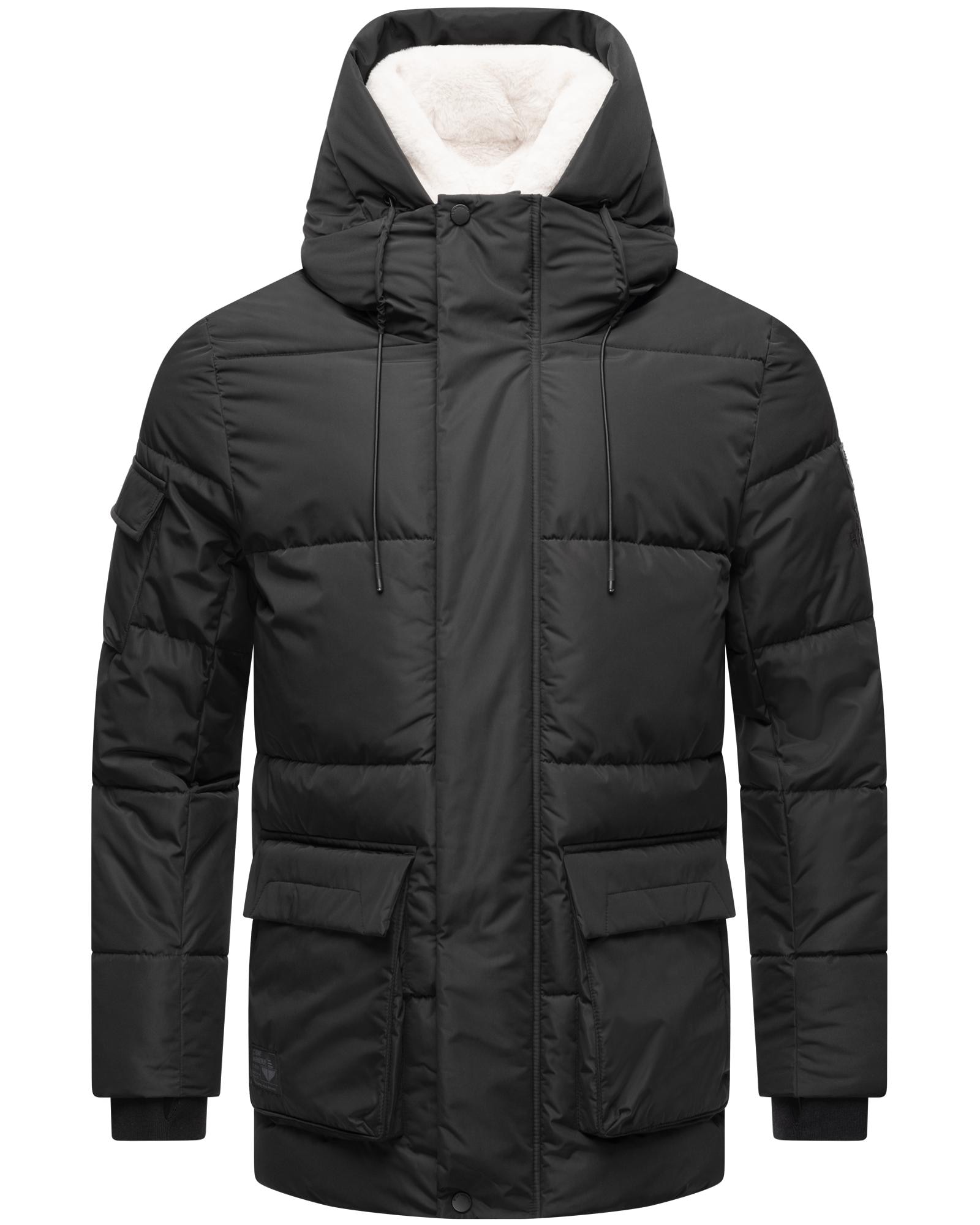 Stone Harbour Winterjacke »Lauroo XX«, mit Kapuze, urbane Herren Steppjacke mit kuscheligem Kunstpelz-Kragen