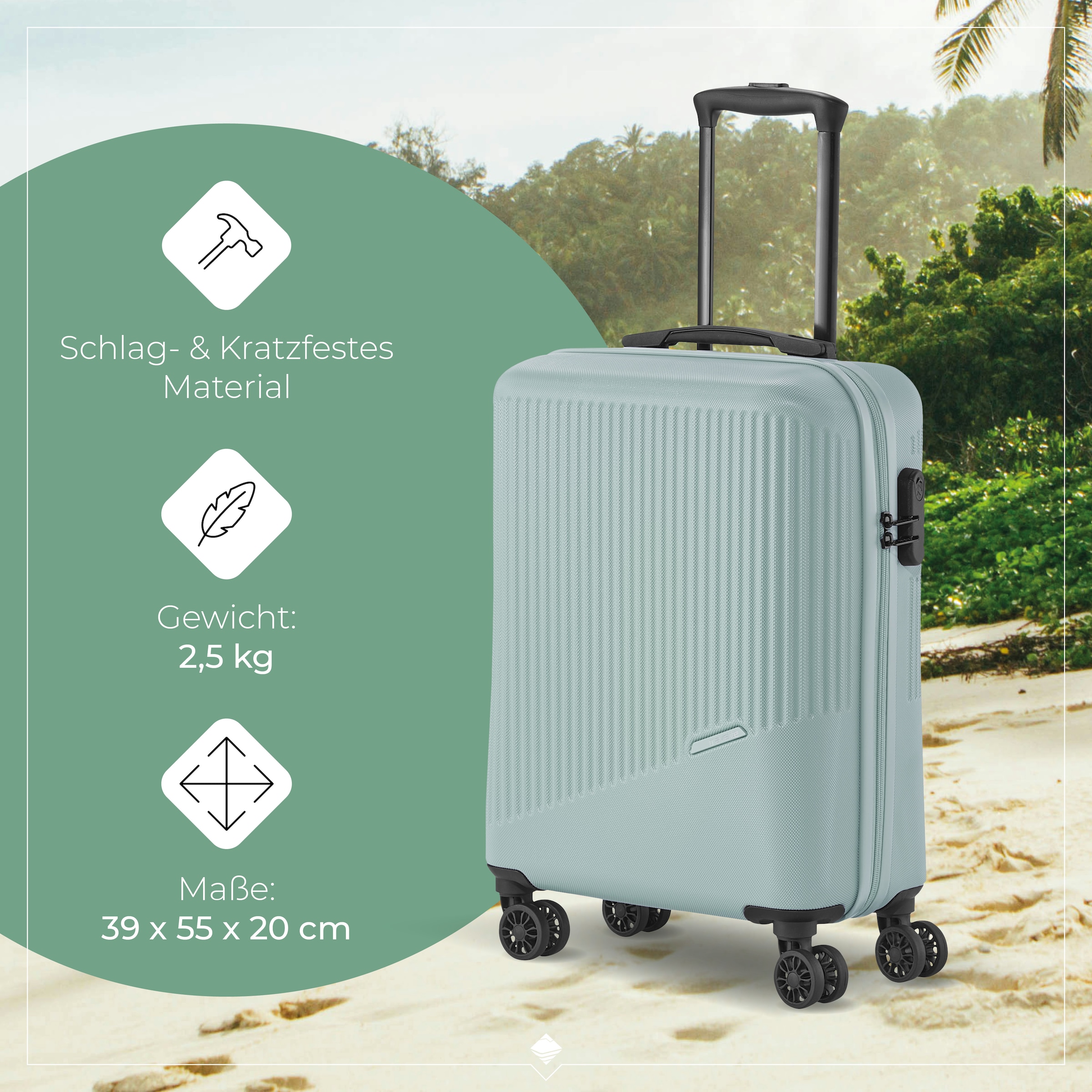 travelite Hartschalen-Trolley »BALI, in verschiedenen Größen und Farben« 34 l 4 Rollen Hartschallenkoffer Reisegepäck Reisekoffer TSA Schloss