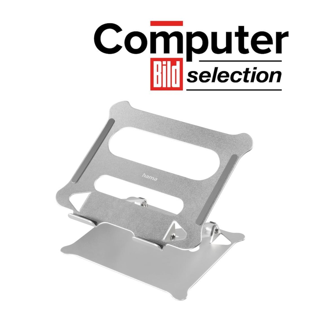 Hama Laptop-Ständer »Notebook-Stand Alu höhenverstellbar neigbar bis 39 cm 15,4" Silber«, bis 40 cm Zoll