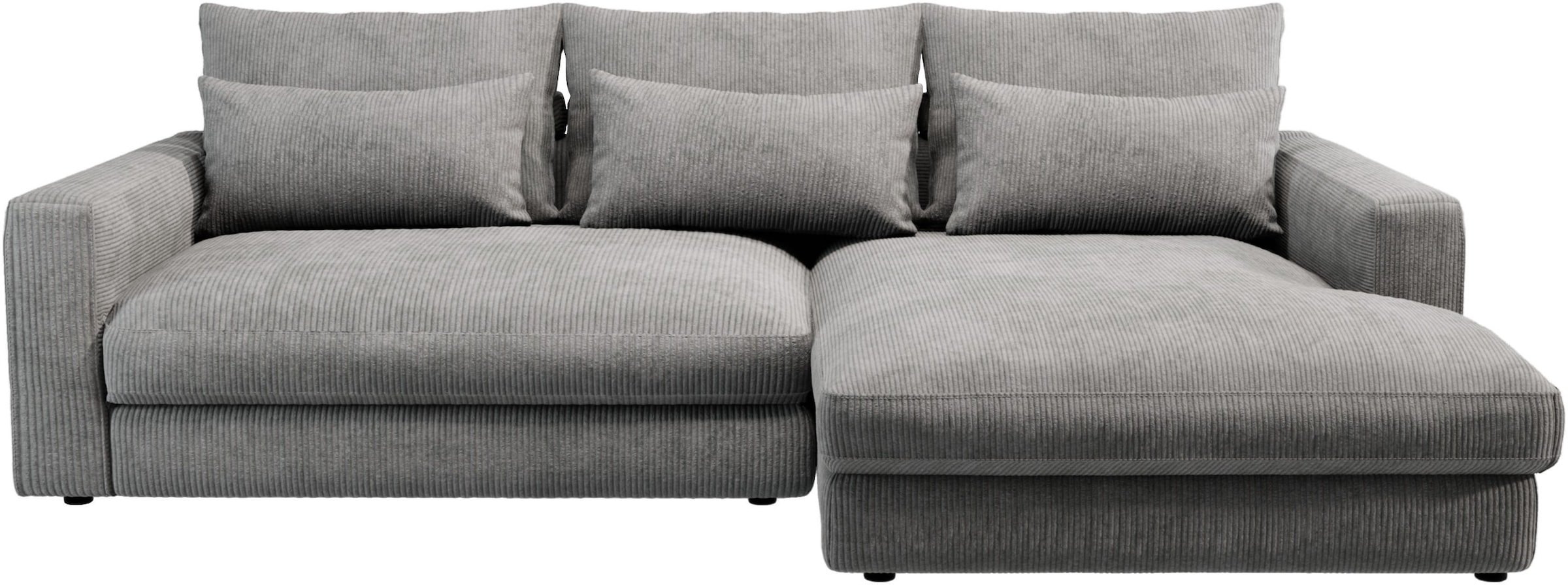 Home affaire Ecksofa »Darwin, viele Kissen, extra tiefe Sitzfläche, 271/89/171 (B(H/T)« gemütlich und weich, L-Form, mit extra softem Sitzkomfort, Cord