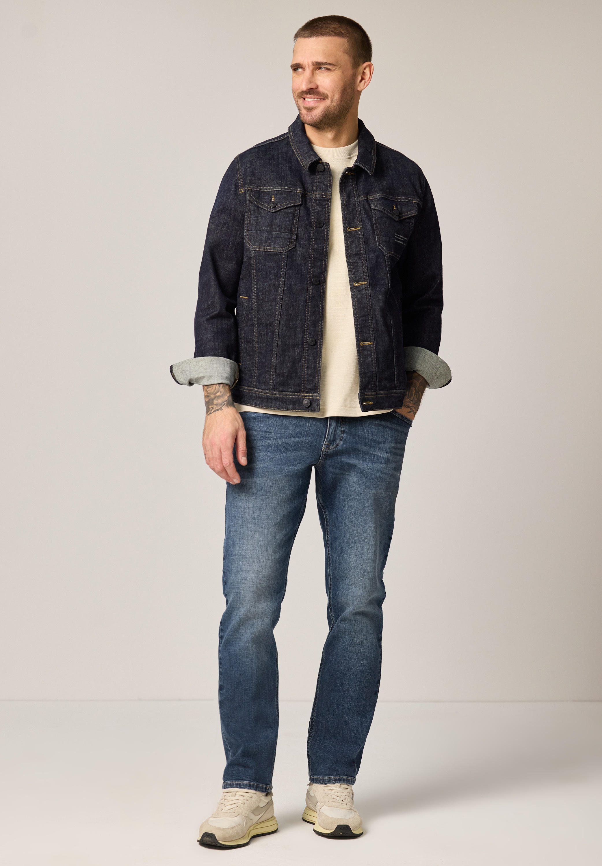 STREET ONE MEN Regular-fit-Jeans aus Baumwolle mit Stretchanteil