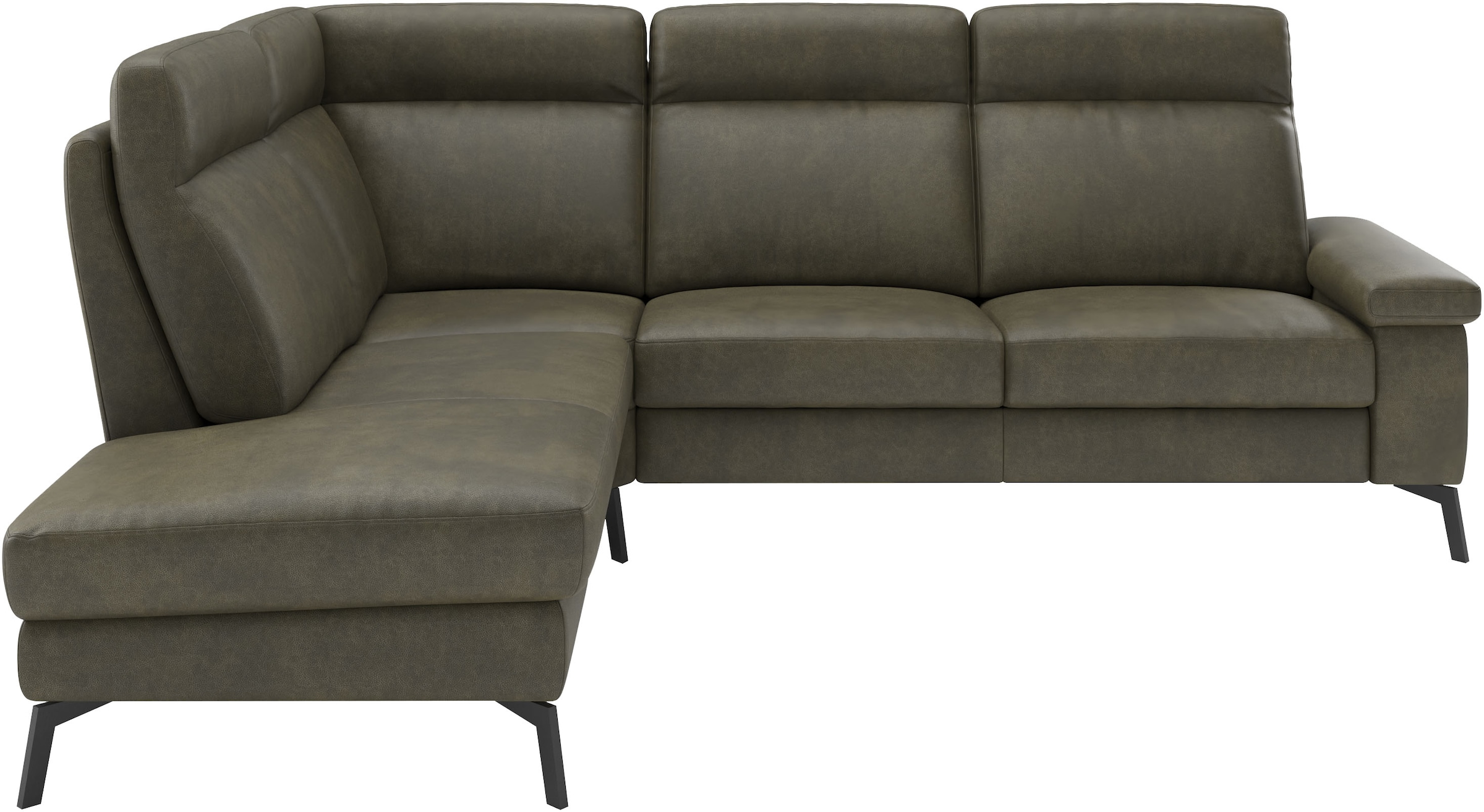 Home affaire Ecksofa "Nalani, optionaler Sitzauszug, Breite: 252 cm" Komfortabler Federkernsitz, großzügige Ecke, klappbare Armlehne
