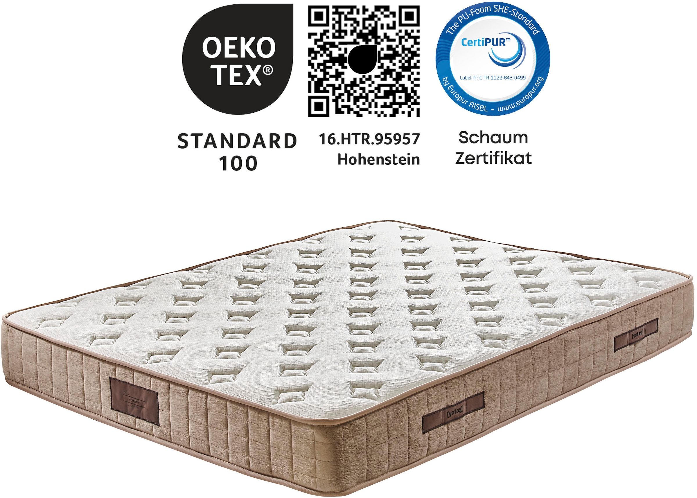 Yatas Bedding Bonnellfederkernmatratze "Majestät Luxus, Matratze 90x200, 14 günstig online kaufen