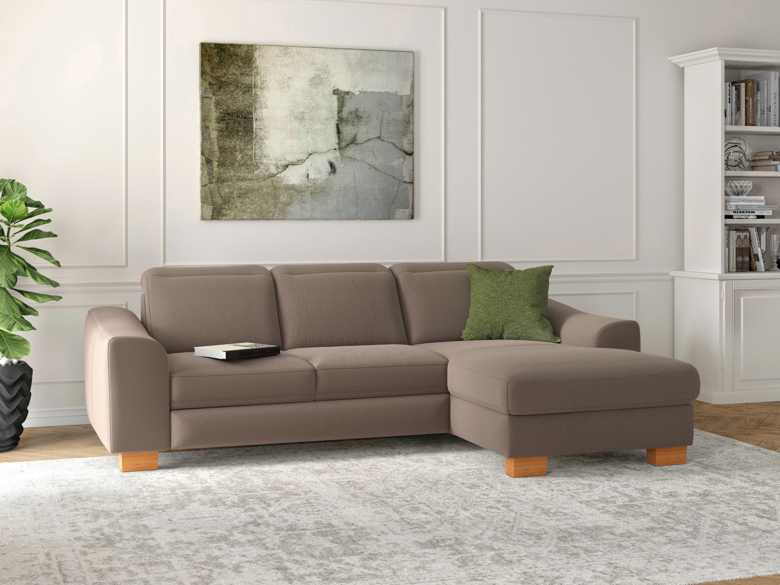 Thumbnail - sit&more Ecksofa "Dundee L-Form", mit Federkern und Massivholzfüßen, wahlweise mit Kopfteilverstellung