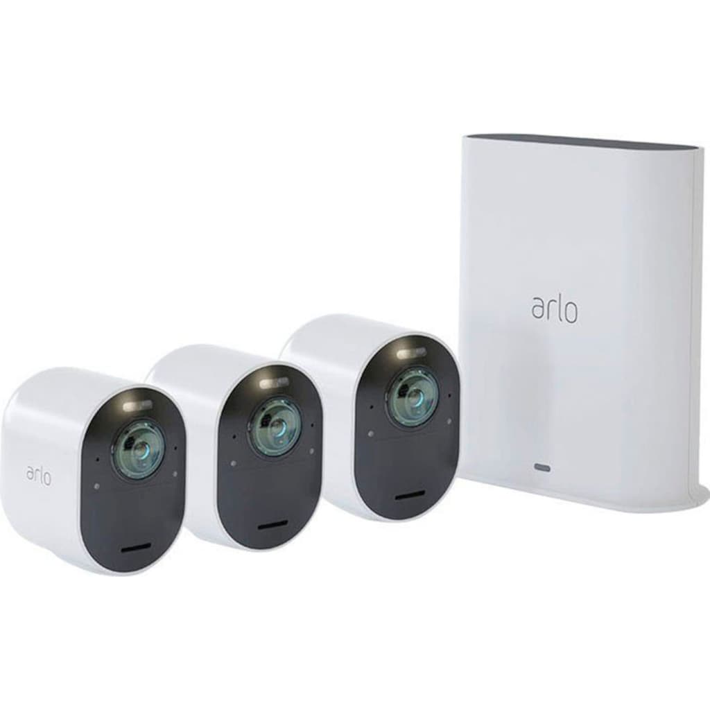 ARLO Überwachungskamera »Ultra 2 Spotlight Kabelloses 4K-UHD-Überwachungssystem mit 3 Kamera«, Außenbereich, (3)