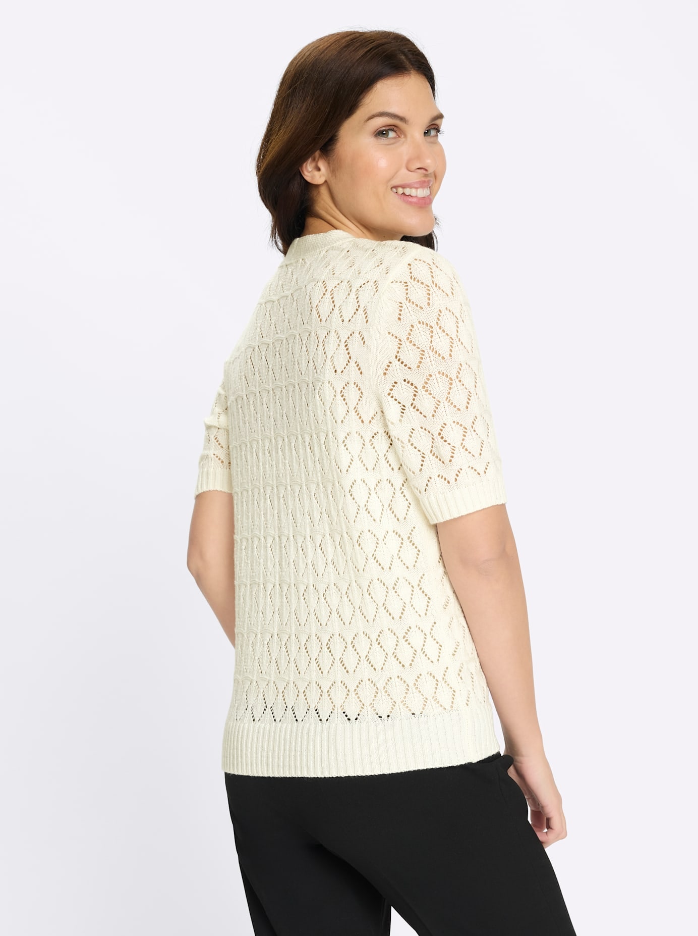 Classic Basics Ajourstrickjacke