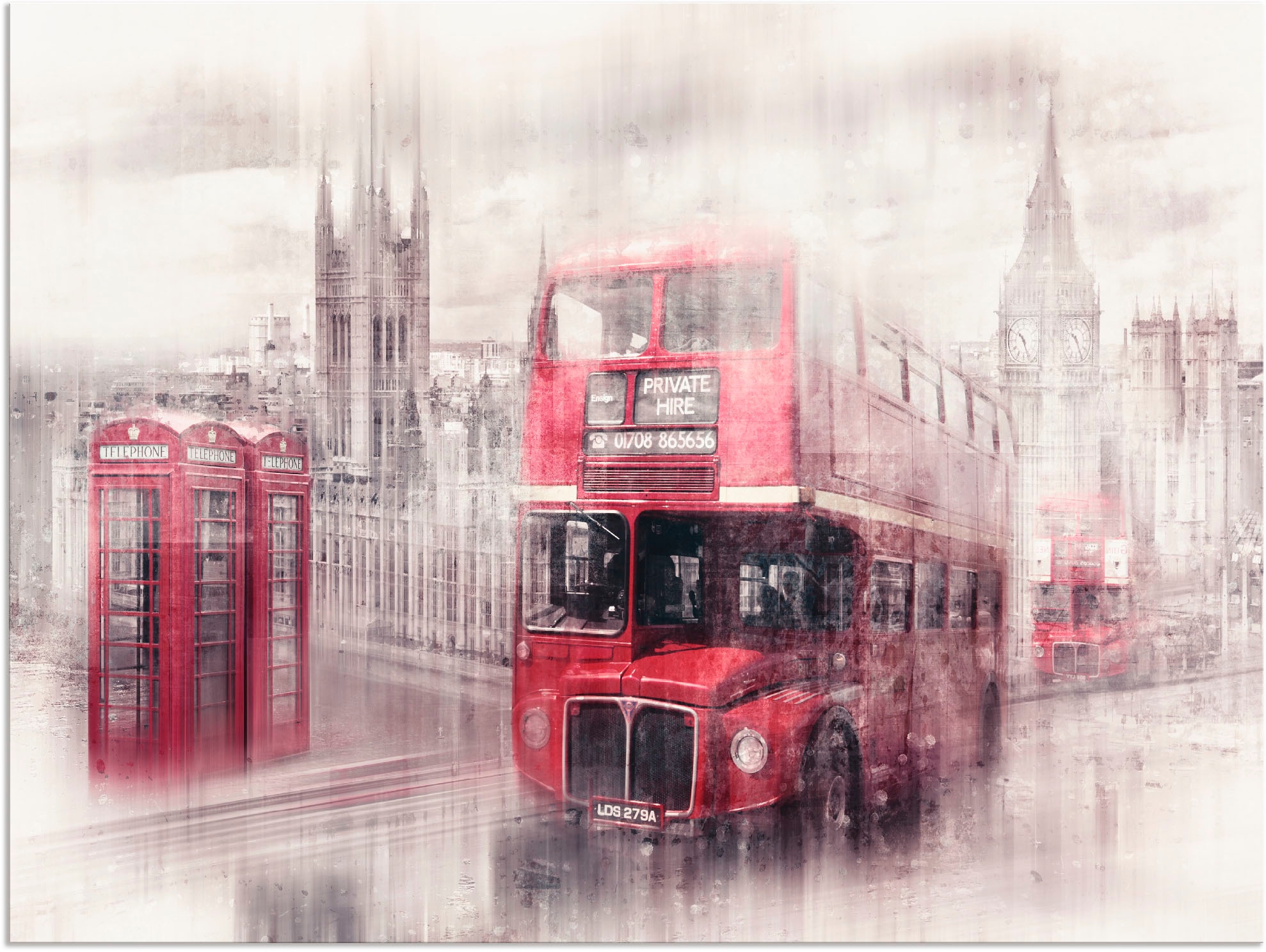 | Leinwandbild, Artland in St.), »London Gebäude, Größen versch. Westminster (1 Collage«, BAUR Alubild, oder Poster Wandbild Friday als Black Wandaufkleber