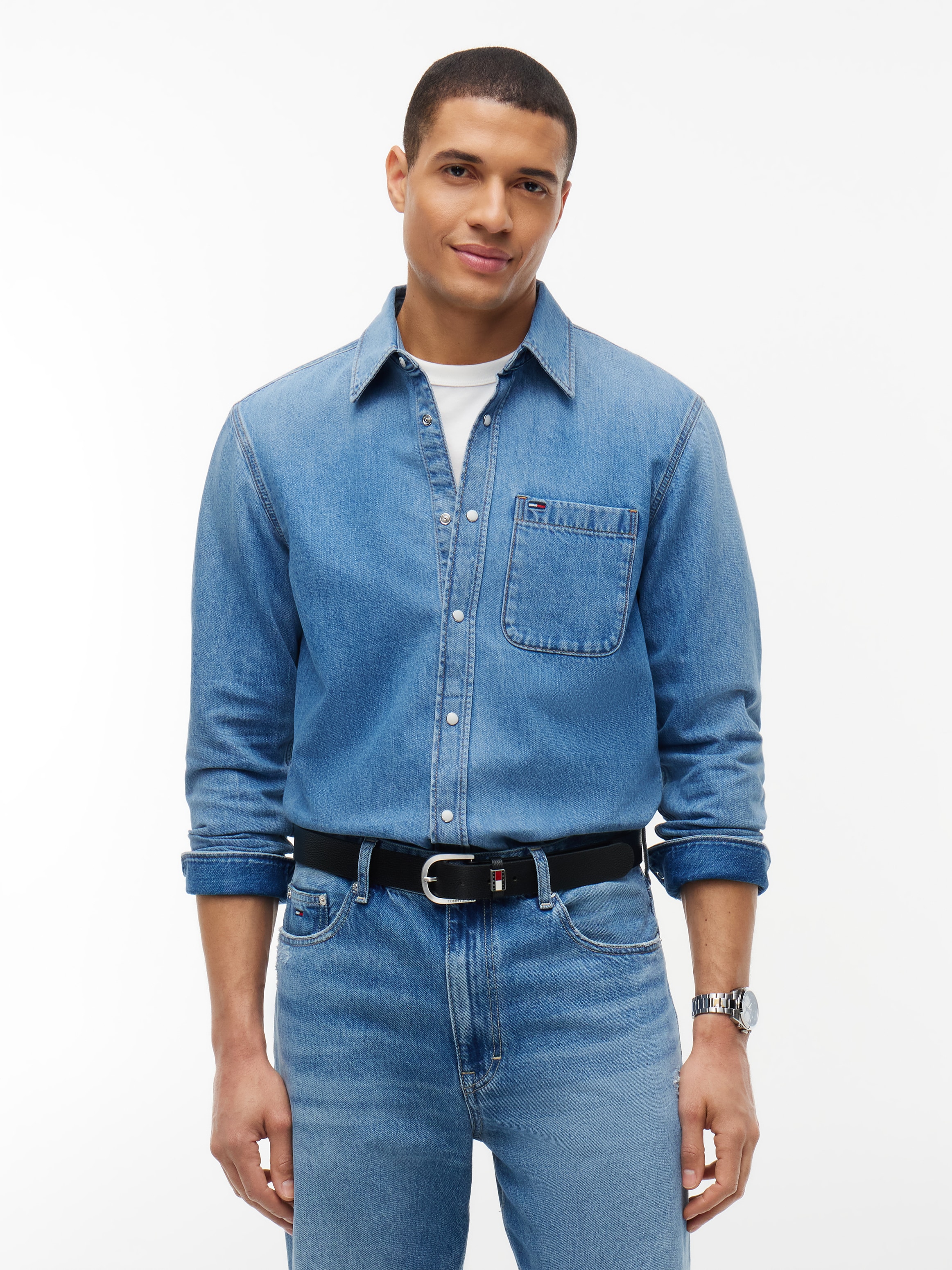 Tommy Jeans Jeanshemd »REGULAR SHIRT« Regular fit mit Hemdkragen