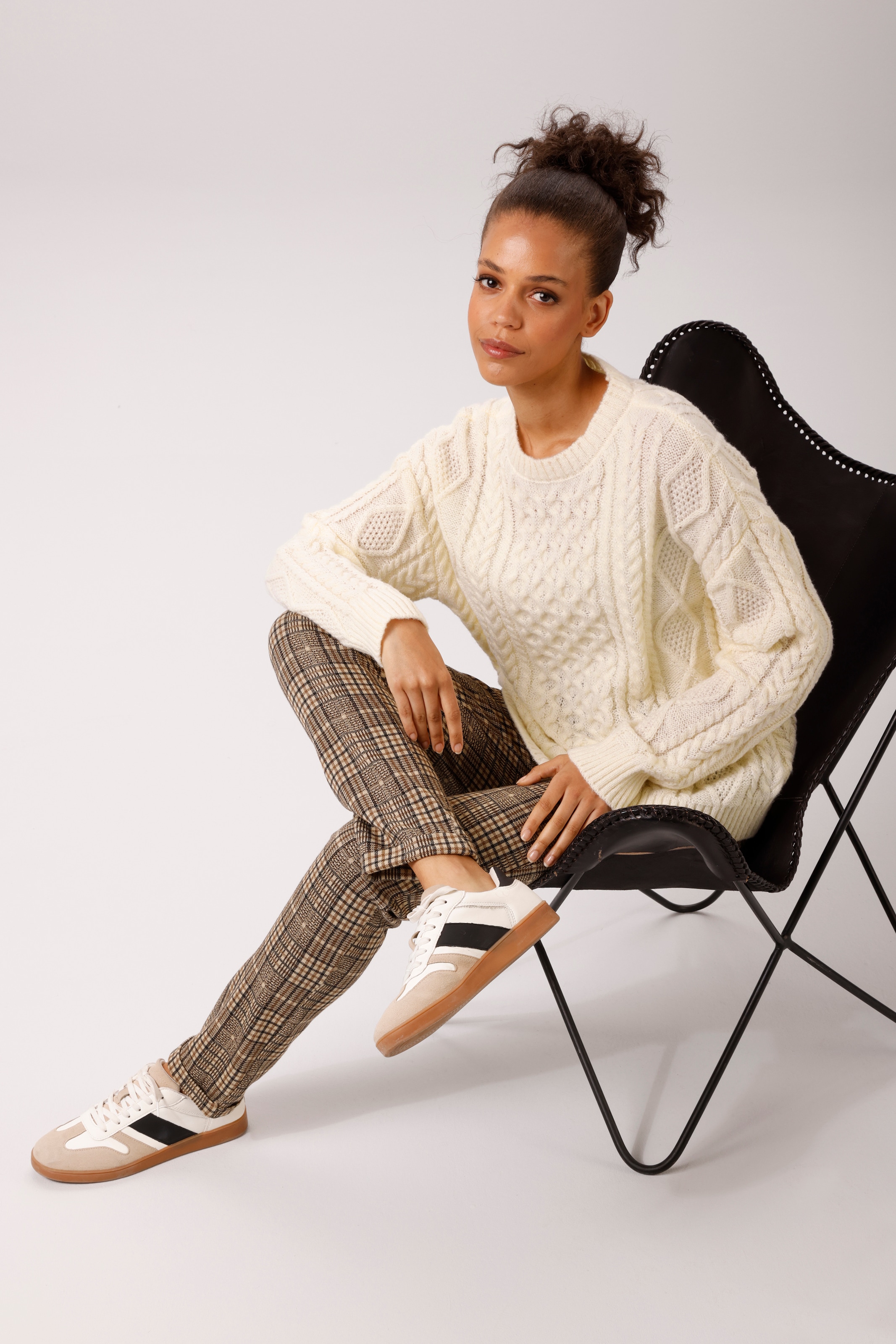 Aniston CASUAL Strickpullover im attraktiven Muster-Mix - NEUE KOLLEKTION