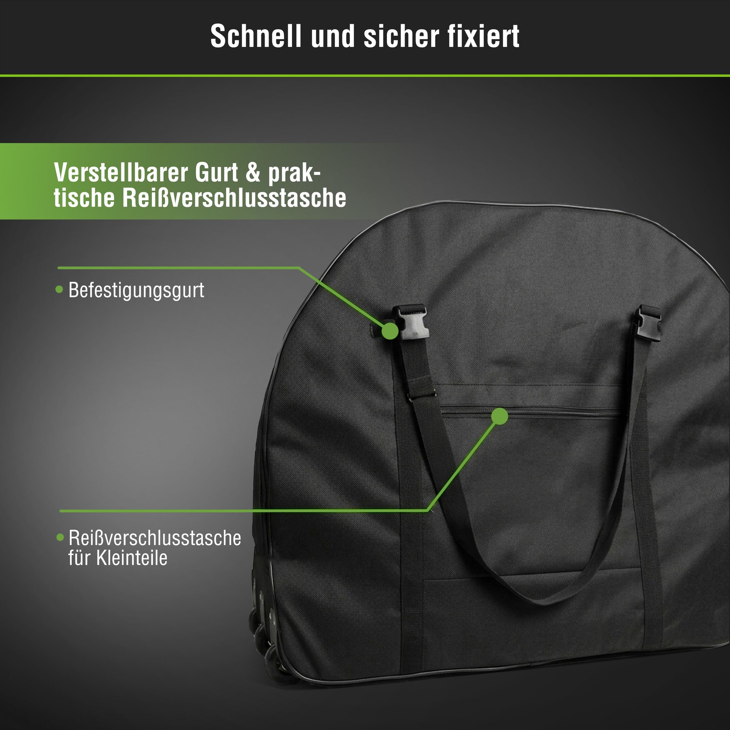 SachsenRad Aufbewahrungstasche »Faltrad-Transporttasche Premium für SachsenRAD F2 / F3 / F11 / F12« gefaltet 86 x 39 x 15 cm