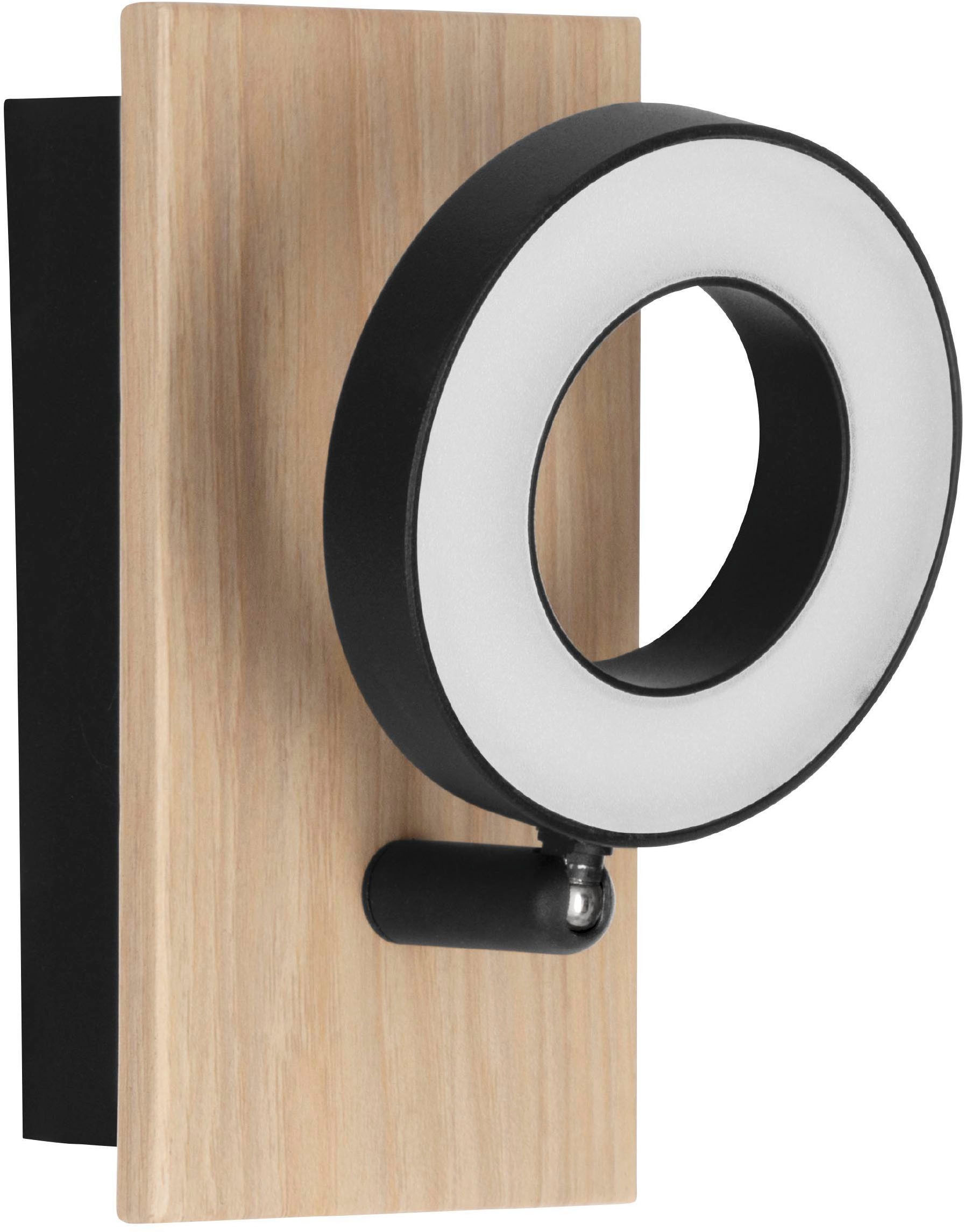 EGLO Deckenleuchte »Rielves Deckenlampe, Holz und Metall, Spotbalken schwenkbar, Lampe« LED-Modul 1 Stk. Warmweiß Spot - L7 x H15 x AL17,5 cm - braun, schwarz - 1X4,2W inkl.