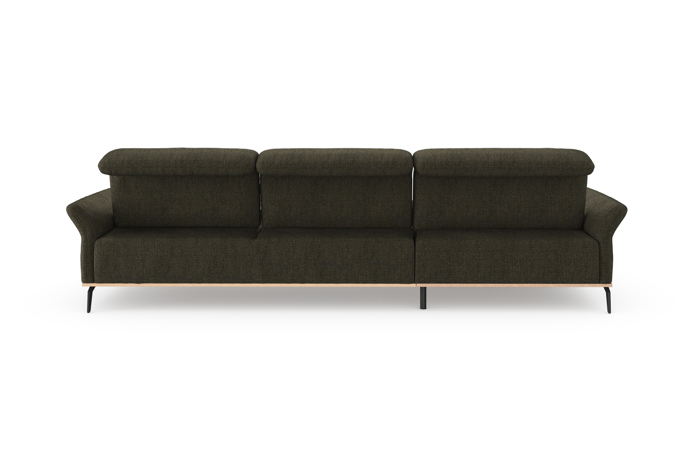 Places of Style Ecksofa »Fjord L-Form«, massiv, wahlweise mit Armlehnfunktion, Kopf- Sitztiefenverstellung