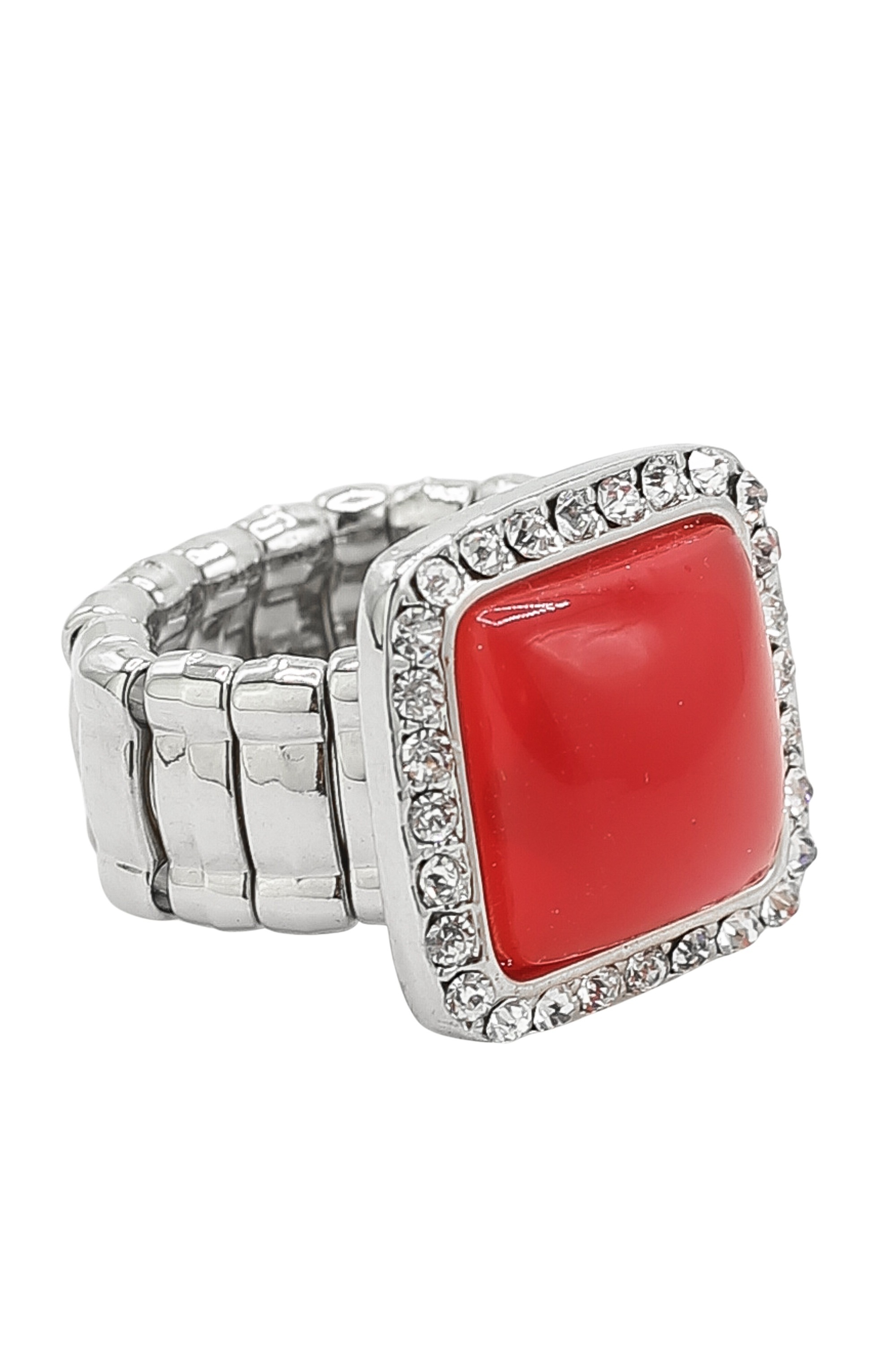 Fingerring "Bling Red", rot, COLLEZIONE ALESSANDRO, Fingerringe, Damen, Messing, Fingerring