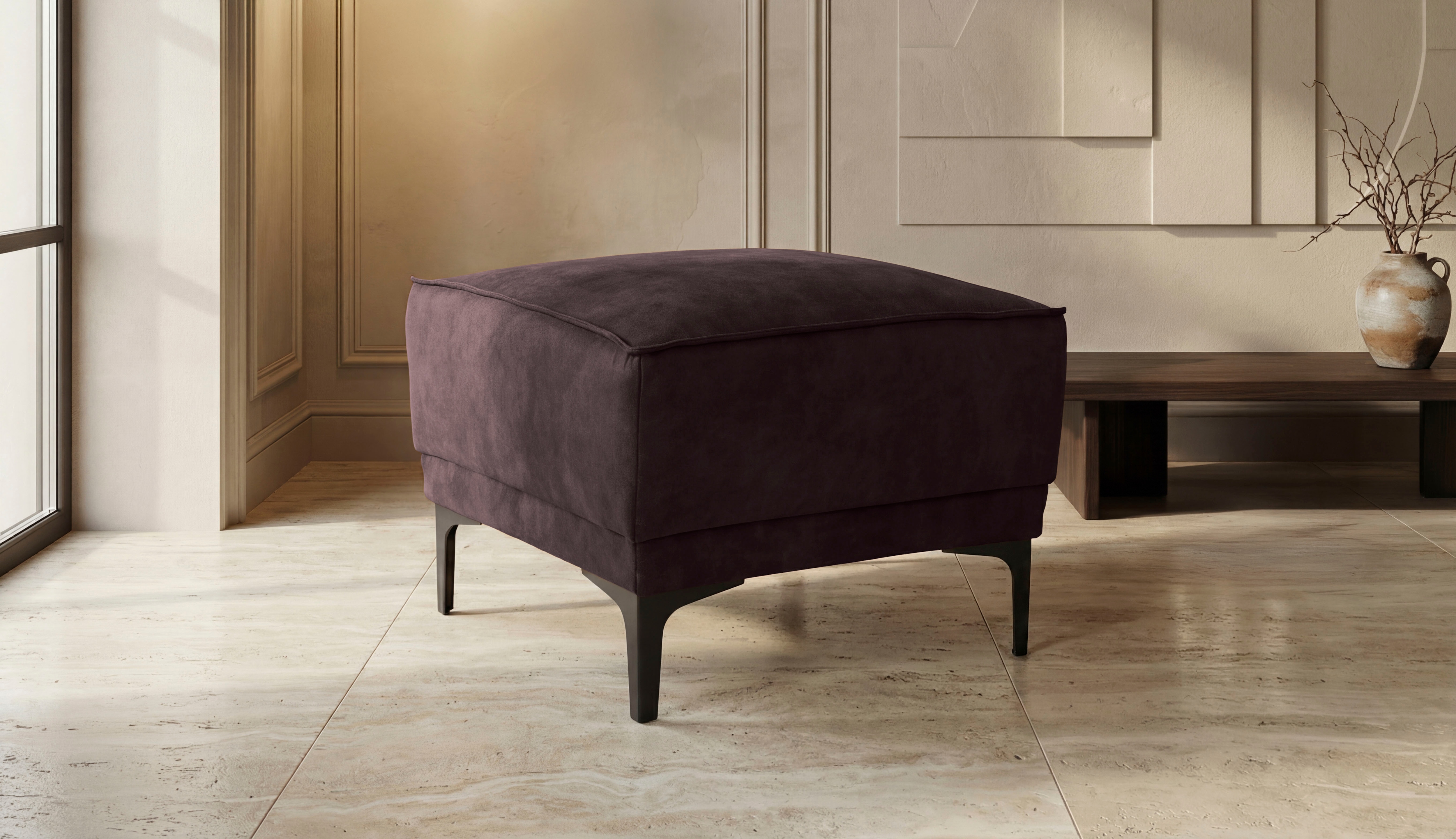OTTO home Hocker "Oland Luxus-Microfaser Polsterhocker" passend zur Serie OLAND