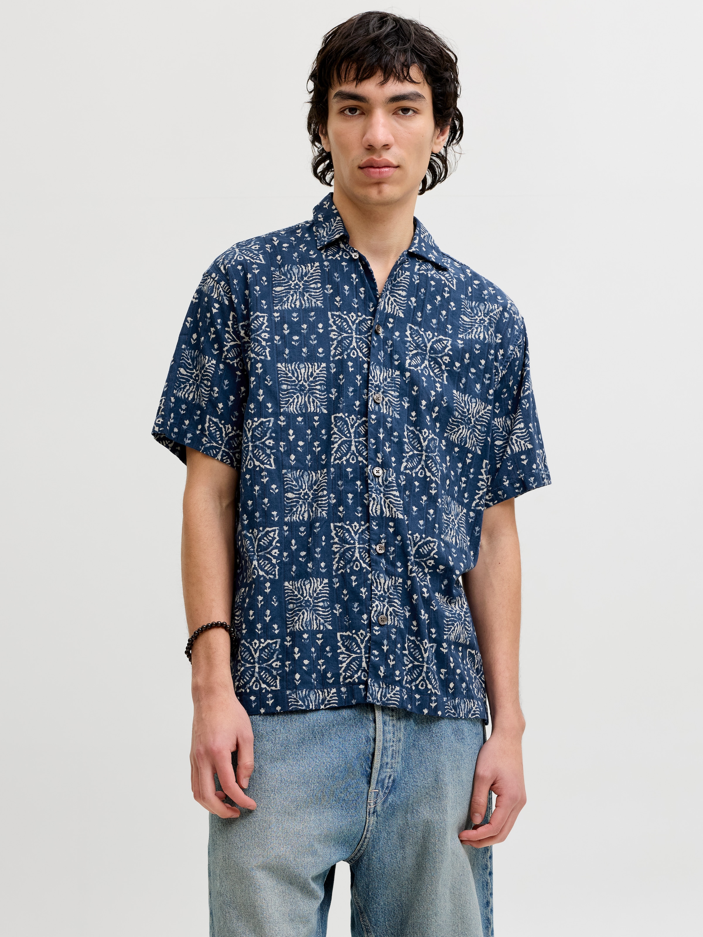 Jack & Jones Kurzarmhemd »JPRBLULYON PRINT DOBBY S/S SHIRT SN«