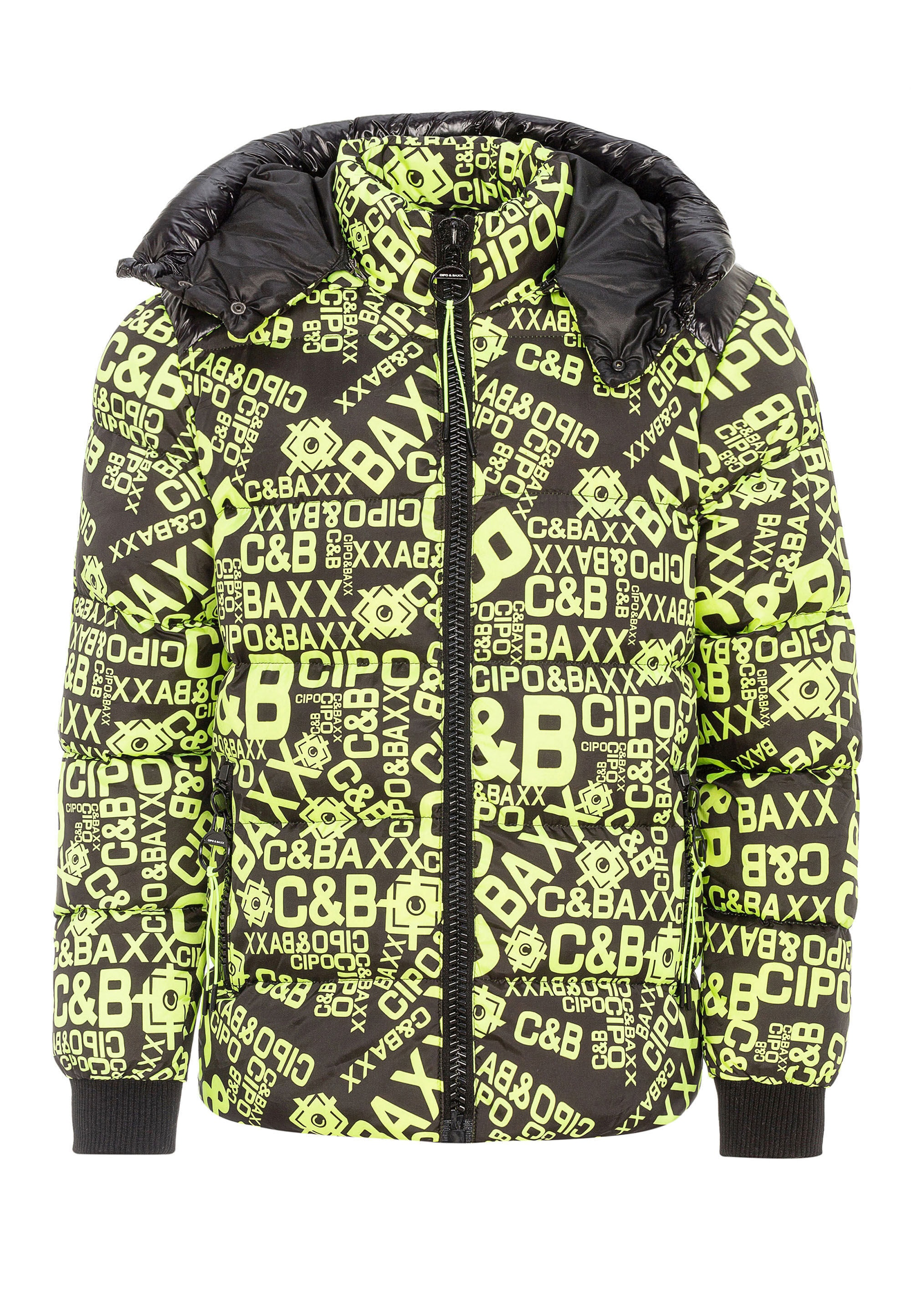 Cipo & Baxx Winterjacke »Winterjacke«, mit Kapuze, mit stylischem Schriftzug