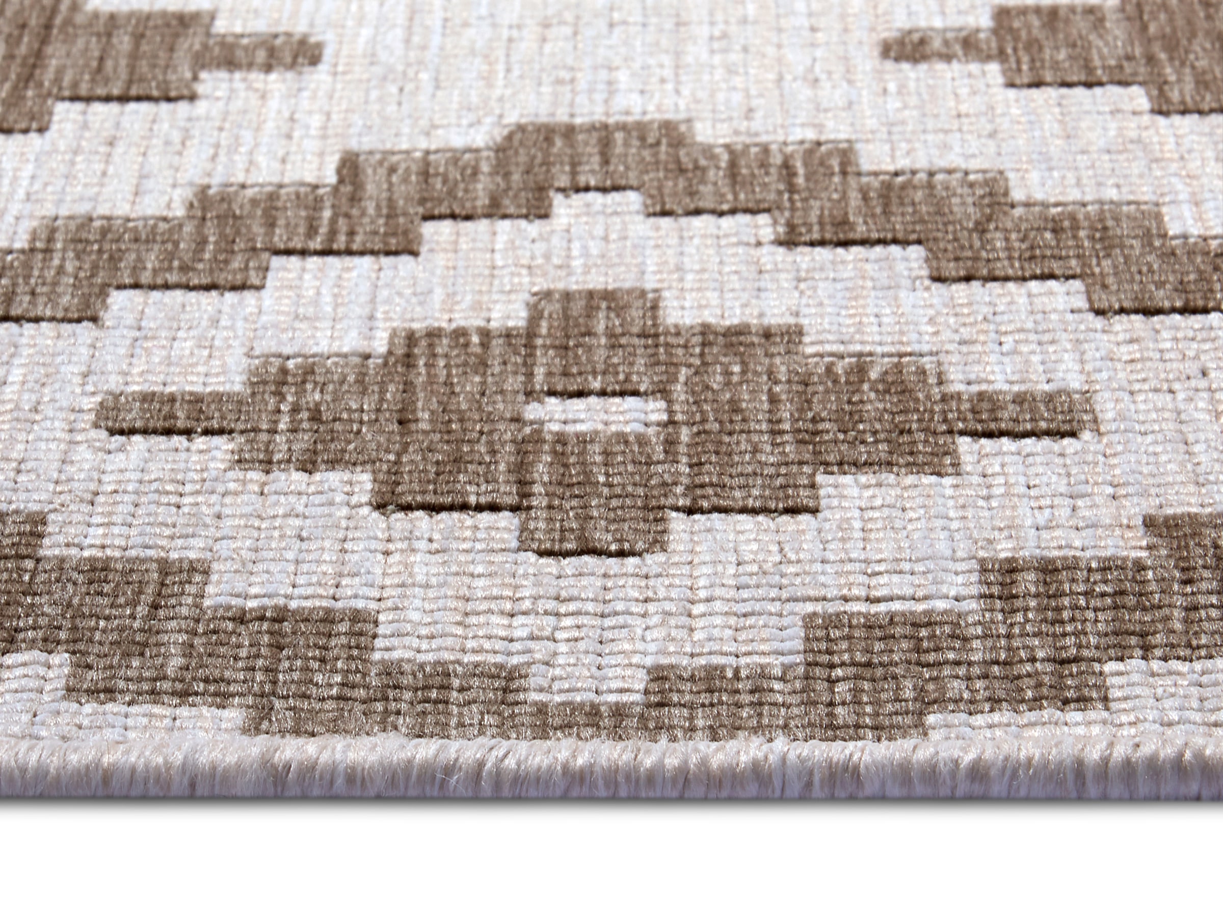 NORTHRUGS Teppich »Malta Wendeteppich«, rechteckig, 5 mm Höhe, In-& Outdoor, Wetterfest, Balkon, Terrasse, Raute, Läufer, Wohnzimmer